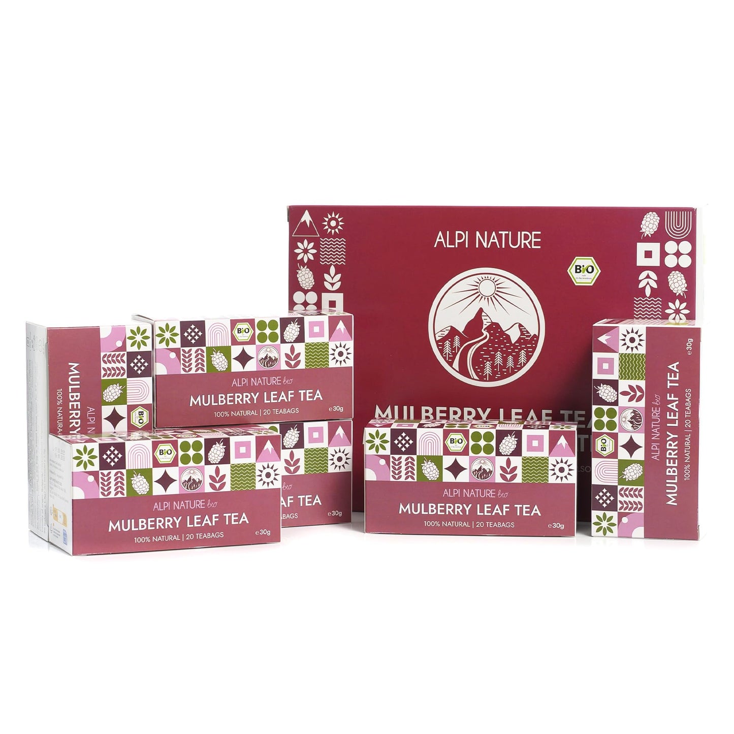 Alpi Nature Organic Mulberry Leaf Tea, 120 Tea Bags, 180g 6.3 oz, Pack of 6 x 20 Bags of 1.5g each