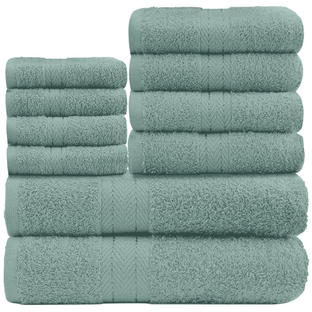 GC GAVENO CAVAILIA 10 Piece Towel Bale Set | Quick Drying Cotton Towel Highly Absorbent 450 GSM Duck Egg Towels Set | Bathroom Towels Bale Set 4x Face