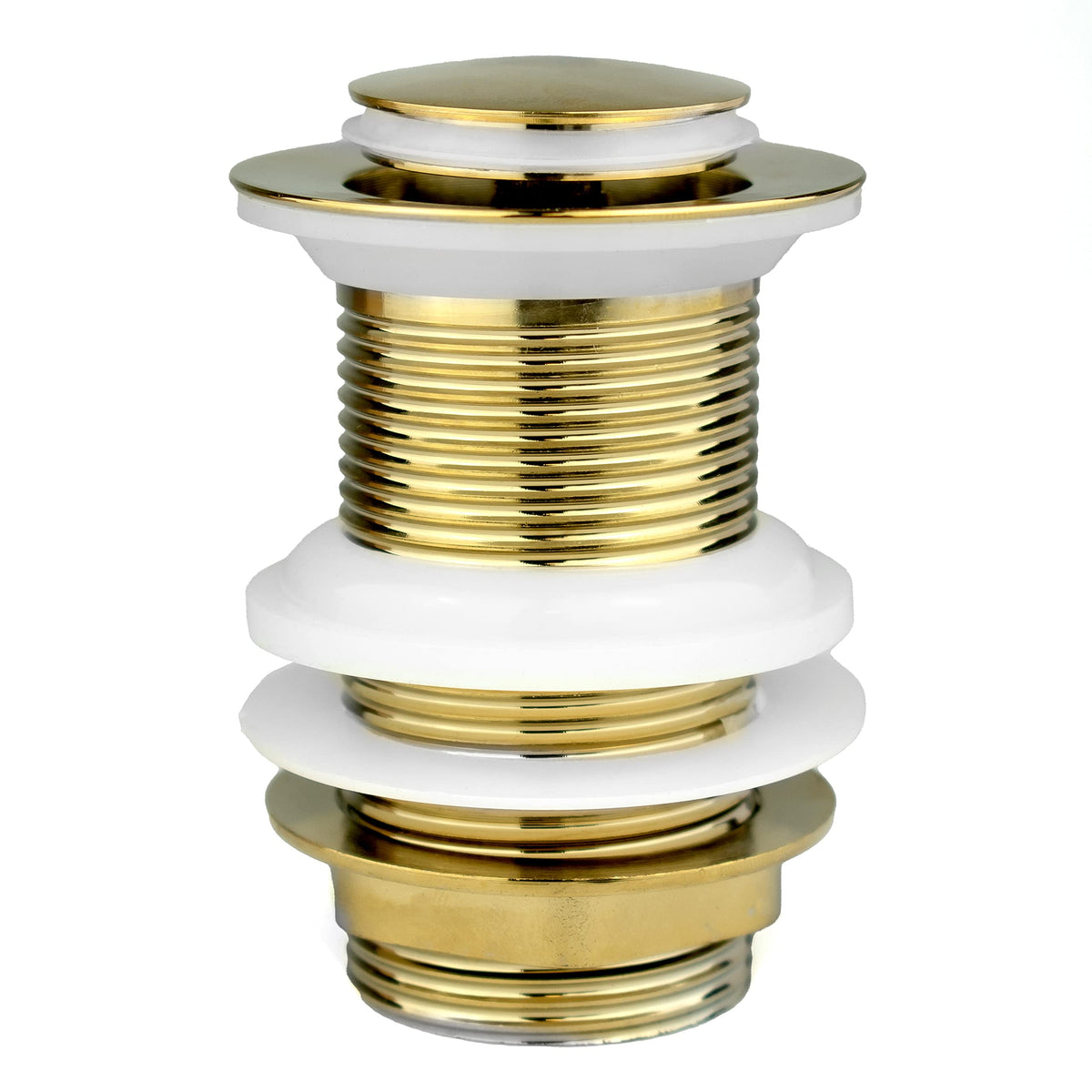 Xcel Home Unslotted Gold Click Clack Basin Waste | Quality Brass Pop-Up Bathroom Sink Plug | Standard G 1 1/4" BSP Connection | 1 pc