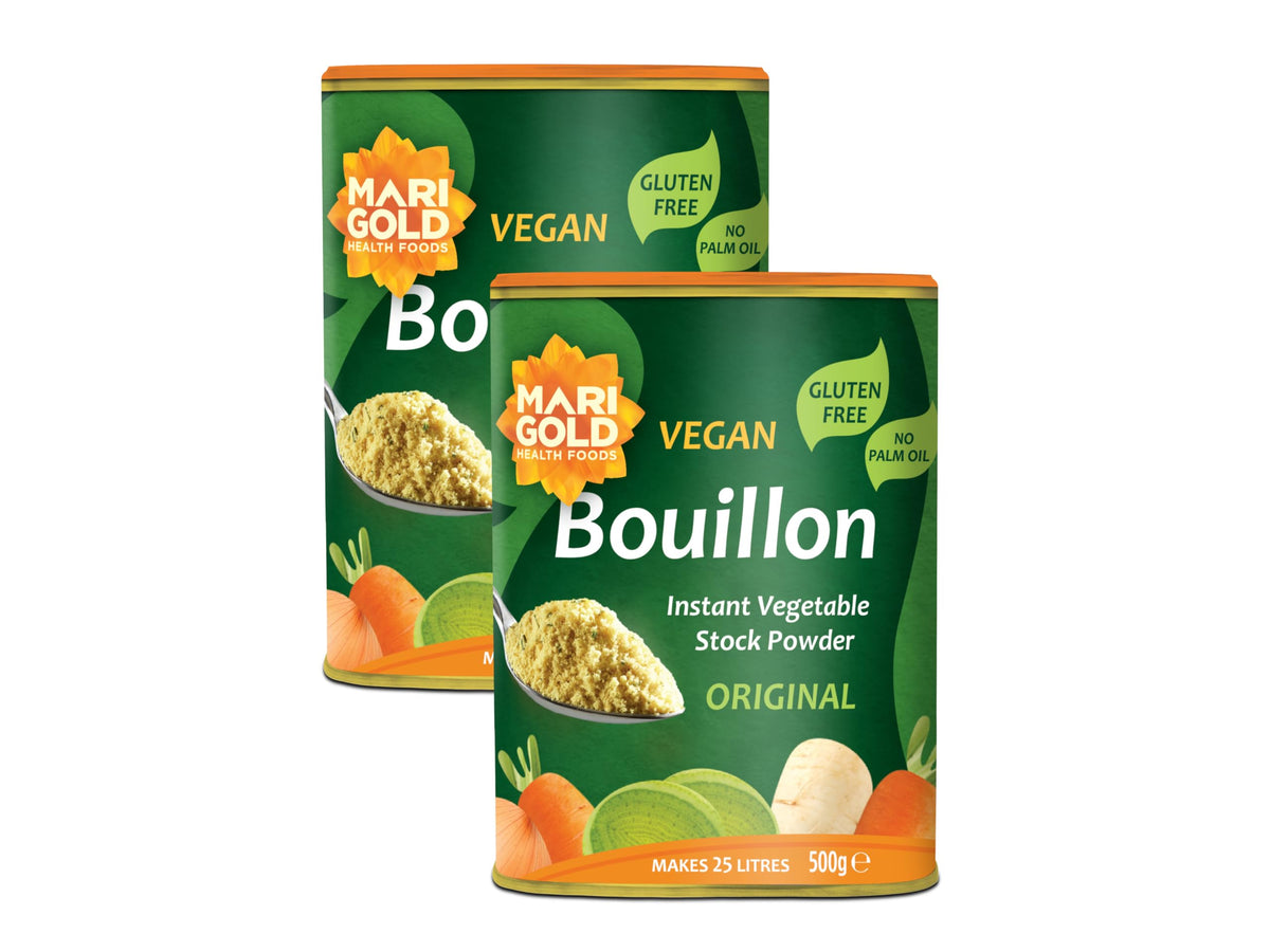 Marigold Vegetable Bouillon Powder, 500g (Pack of 2) ? Instant Vegan Stock powder, Natural Ingredients, No Artificial Additives ? Ideal for Soups,