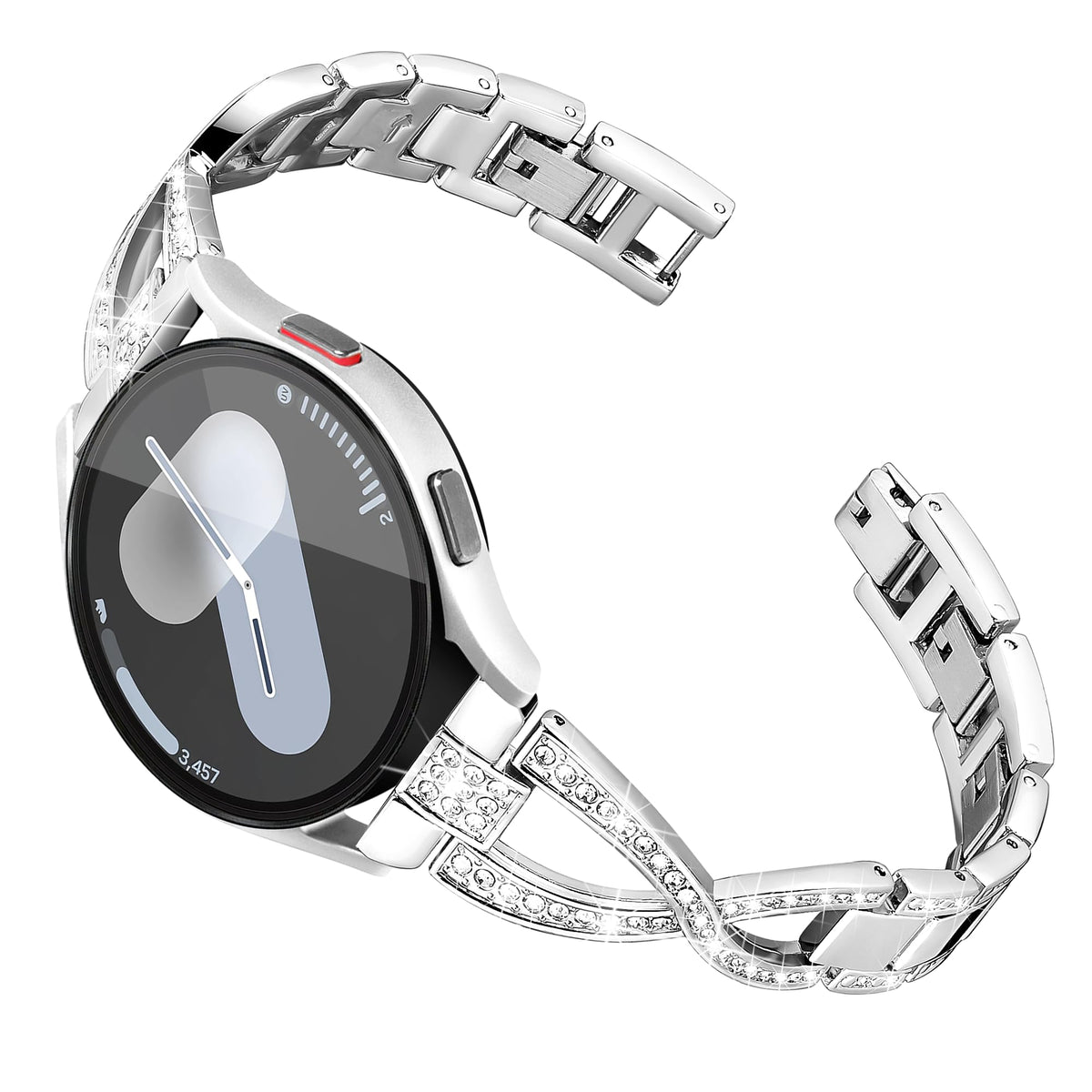 Ocaer Compatible with Samsung Galaxy Watch 7/FE/6/5/4 40mm 44mm, 6 Classic 43mm 47mm, Slim Bling Metal Strap for 20mm Samsung Galaxy Watch 5 Pro / 4