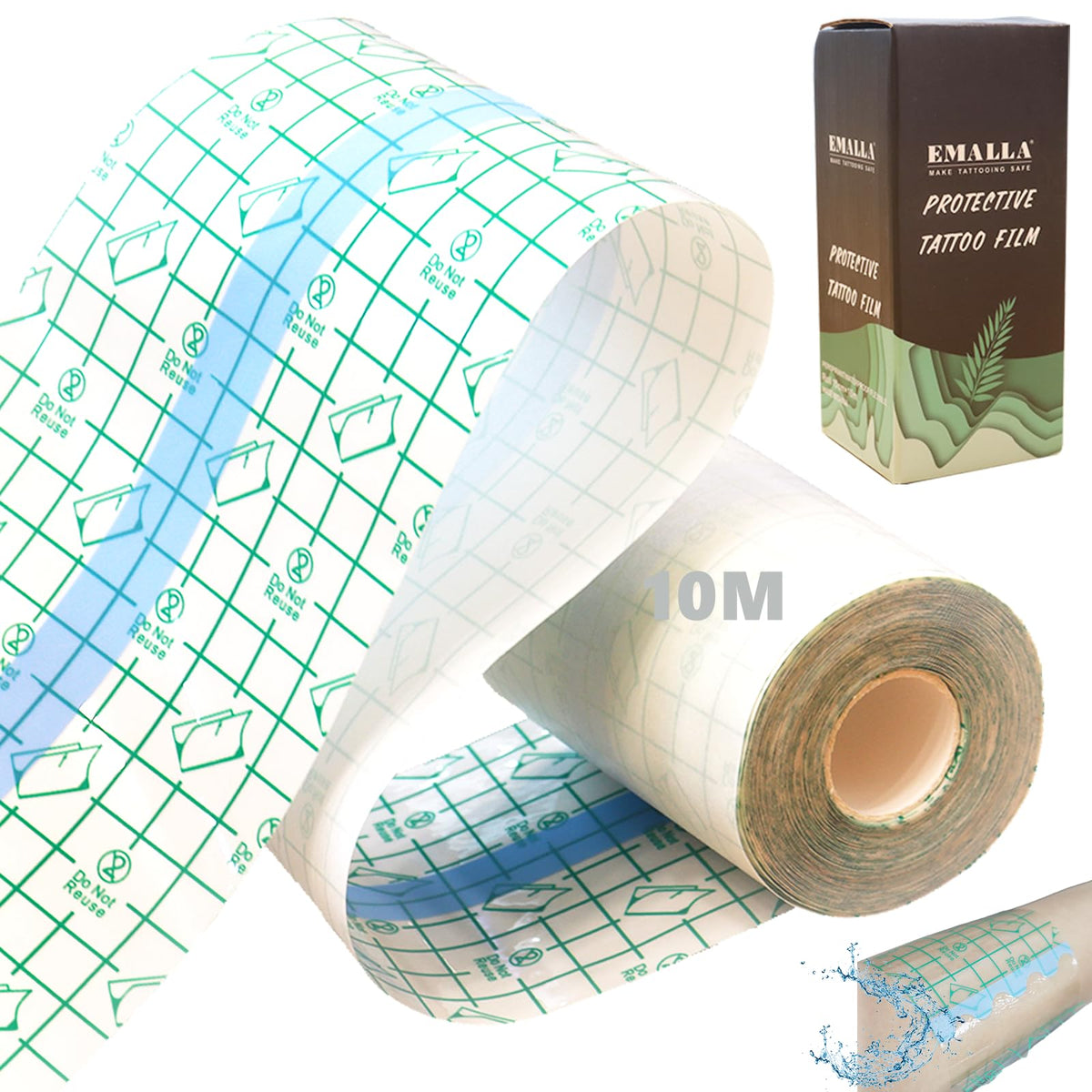 Unihuby Second Skin Tattoo Bandage 10Cm x 10M - Waterproof Film Wrap Cover Pflaster for Swimming