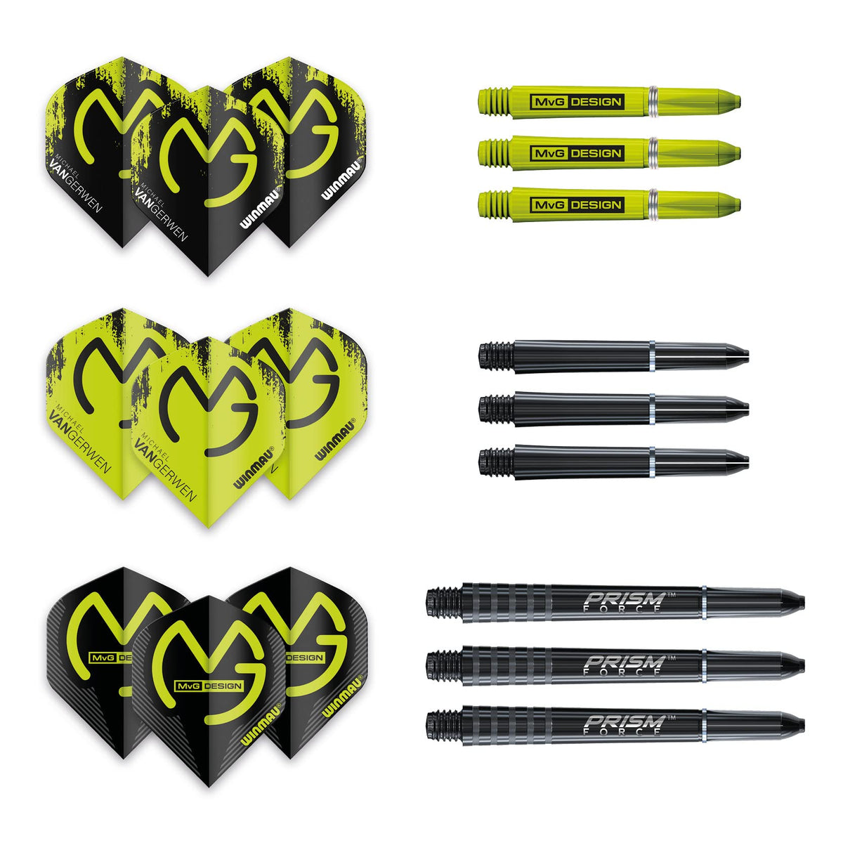 WINMAU Darts MvG Acclaim 25g Professional Steeltip Tungsten Darts Set with Flights and Shafts (Stems)