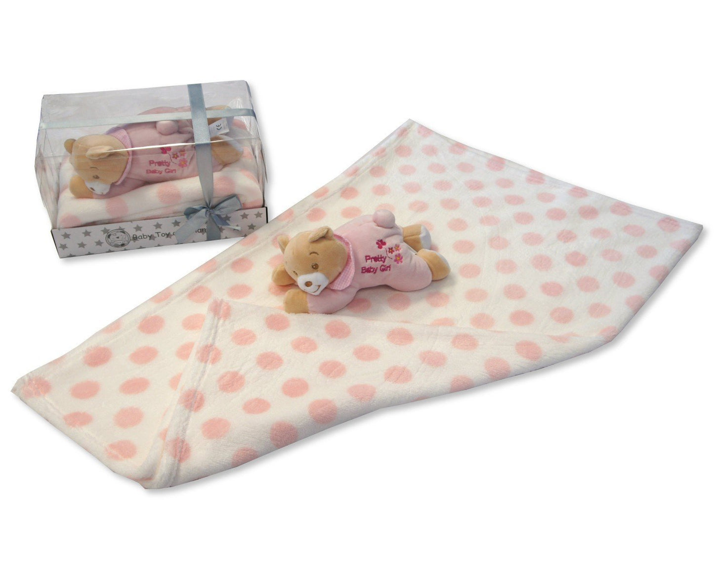 Babys Pink Soft 'Pretty Baby Girl' Teddybär und Decke Box Geschenk-Set