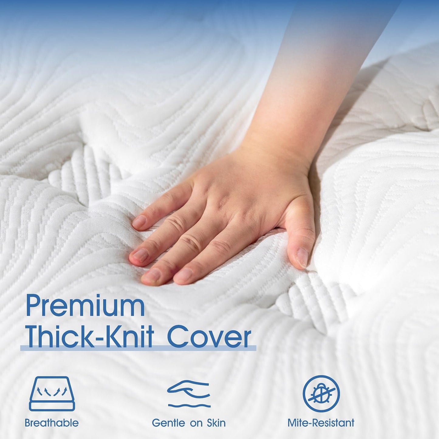 Grbsy Single Mattress 3FT 10.2 Inch Memory Foam & Individual Pocket Spring