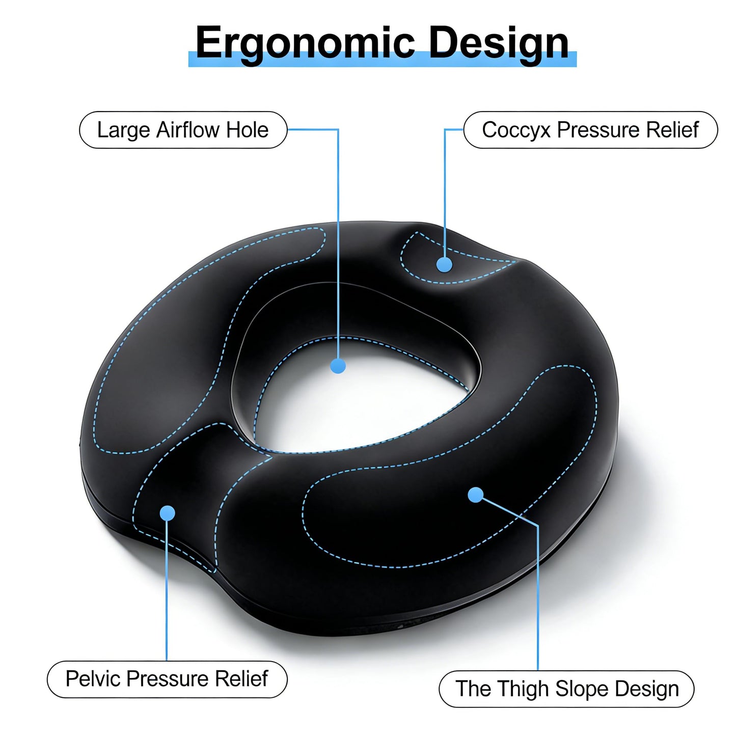 FALSKT Donut Cushion Coccyx Cushion for Tailbone Pain Relief Hemorrhoids