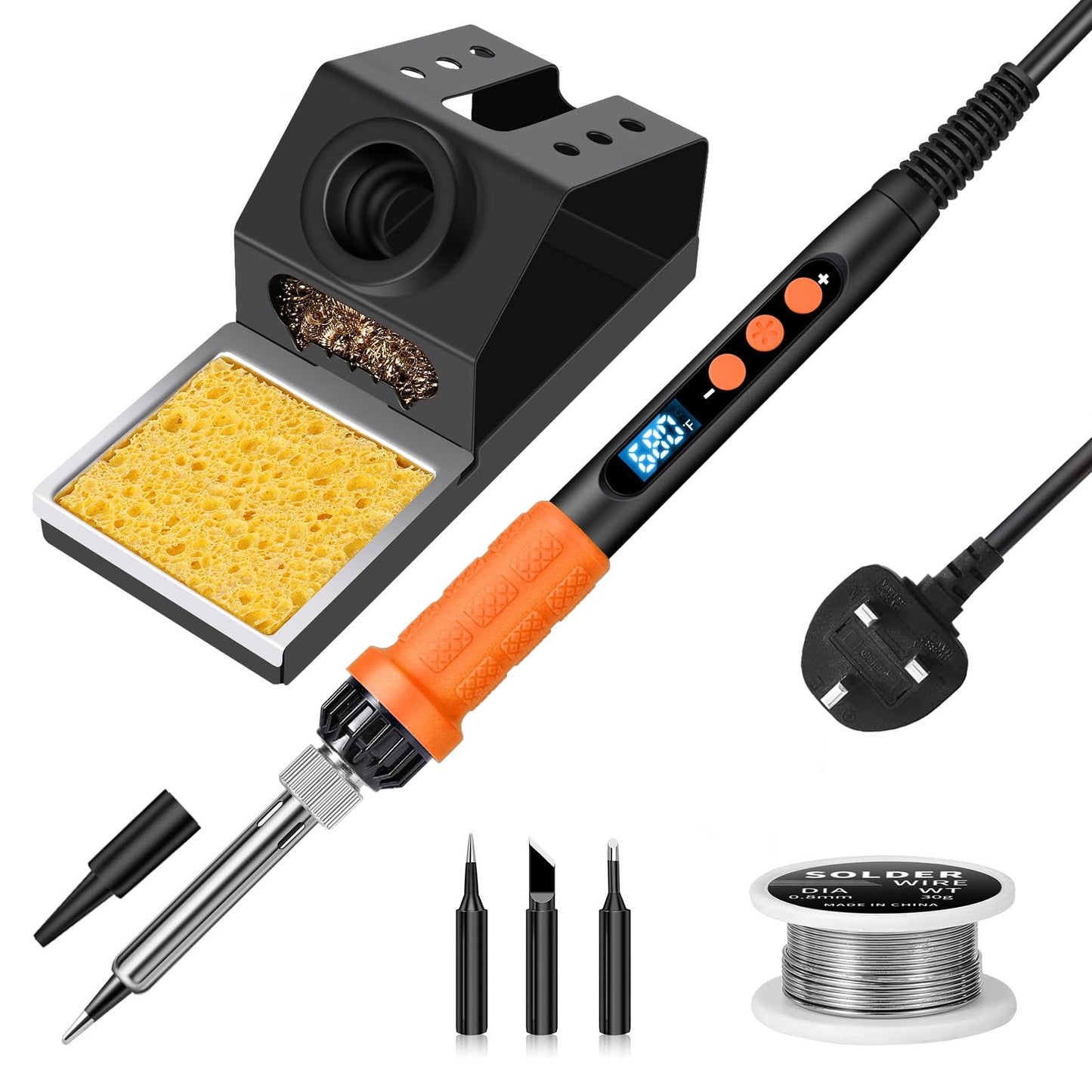 Soldering Iron Kit, 100W High Power Soldering Iron, Fast Heating, Digital Display Temperature Control Accurate 180?-500?, Portable Soldering Kit with