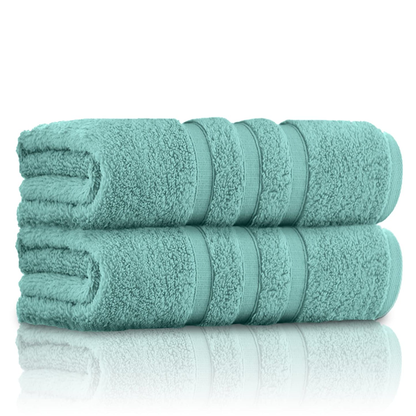 GC GAVENO CAVAILIA 100% Ringspun Cotton, Luxury 550 GSM Zero Twist Sheets, Egyptian, Duck Egg, 70x120 Bath Towel