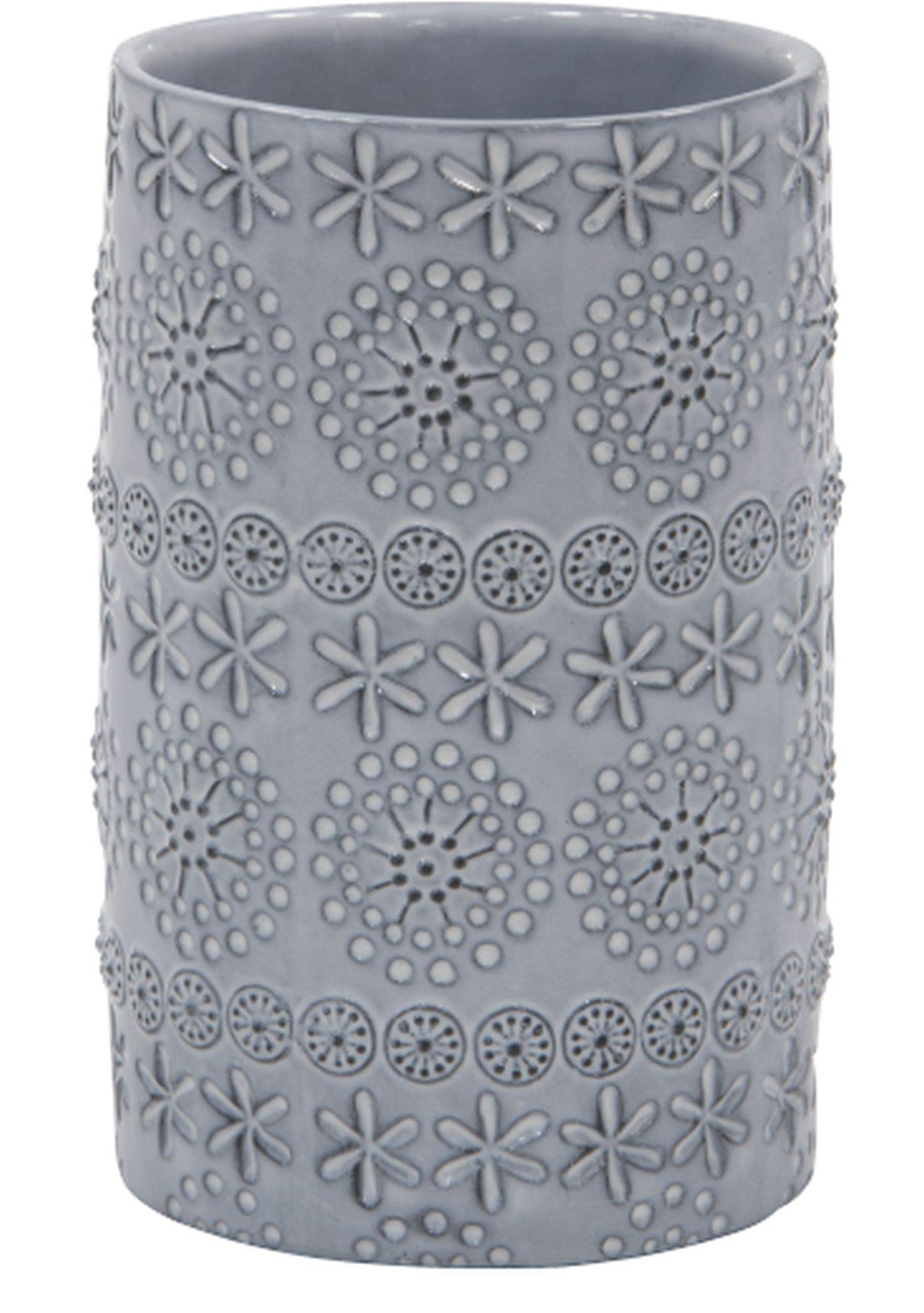 Spirella Relief Collection Toothbrush Holder Diameter 7 x 11.5 cm Porcelain Grey
