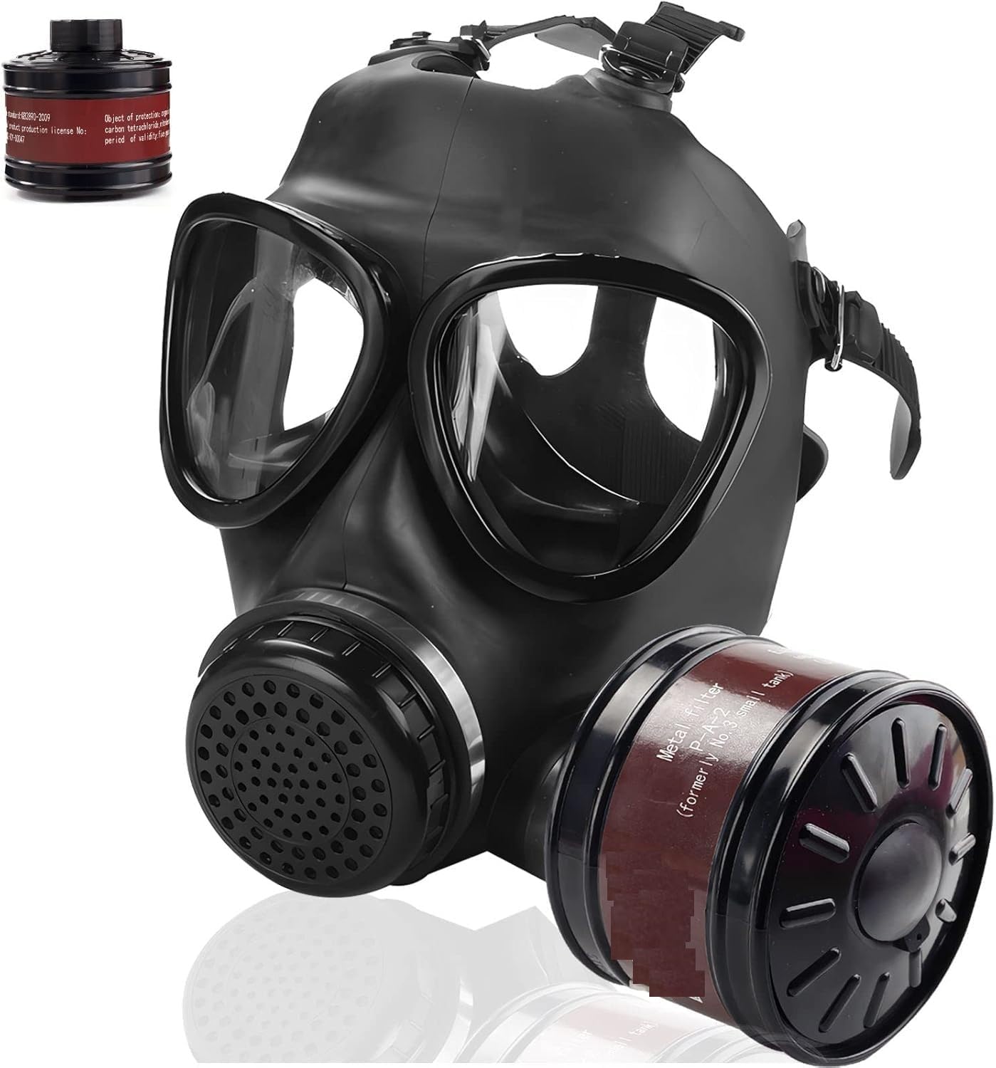 sykua Gas Masks Survival Nuclear and Chemical, Gas Mask with 40mm Activated Carbon Filter, Tactical Full Face Respirator Mask for Chemicals, Gases,