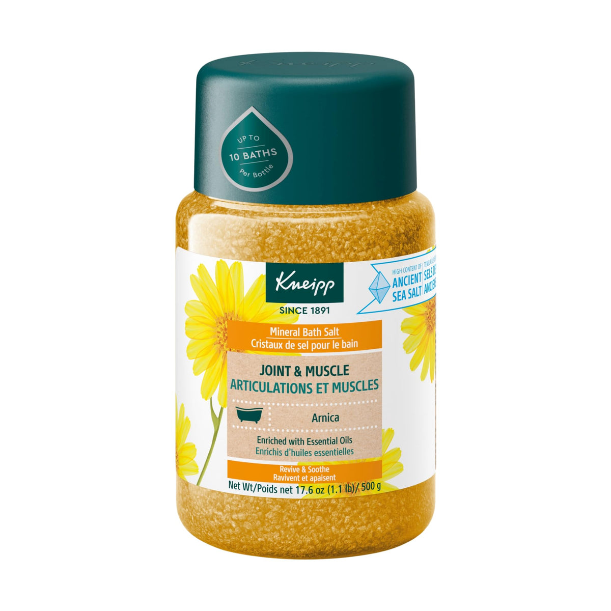Kneipp Arnica Mineral Bath Salts, Joint & Muscle 17.63 Ounces