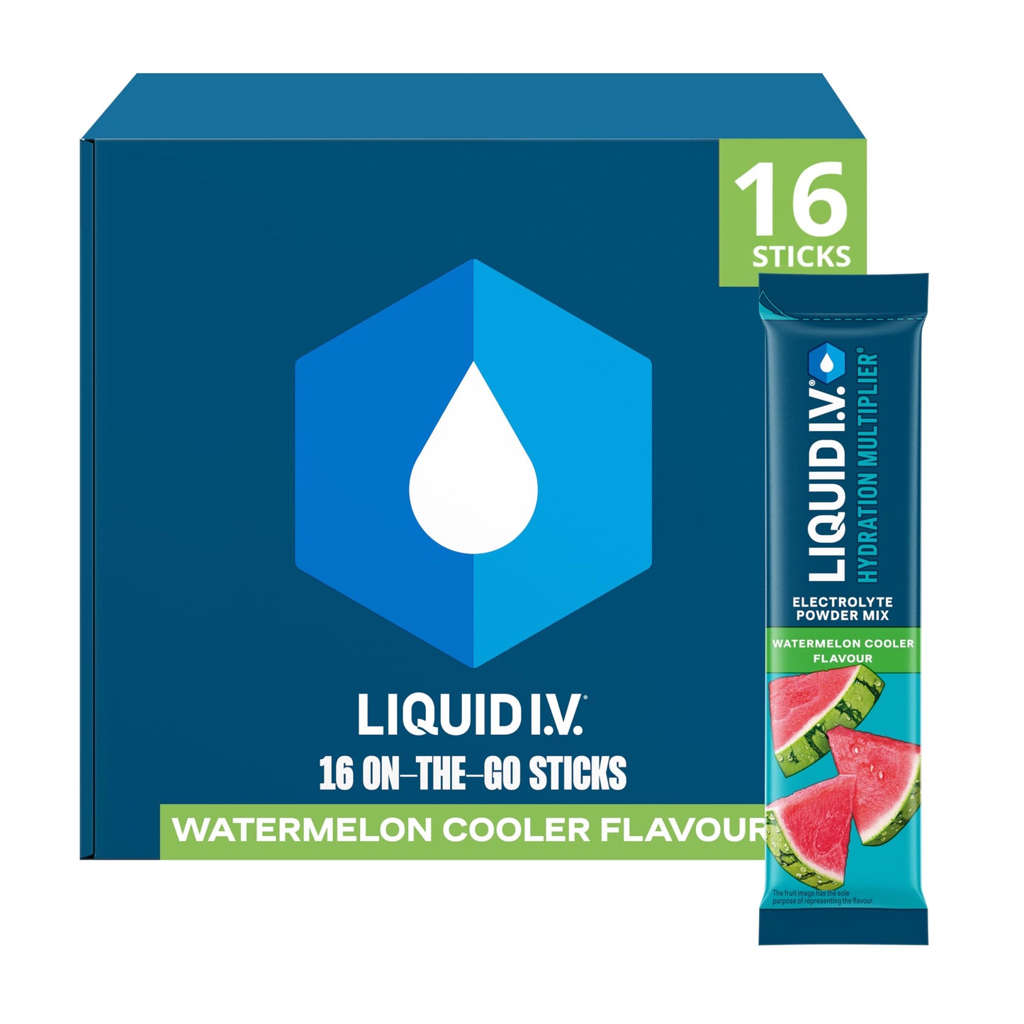 Liquid I.V. Electrolyte Sachets | Watermelon Cooler | Hydration Electrolyte Powder Mix | 1 Pack (16 Sticks) | 7 Vitamins and Minerals | Vegan
