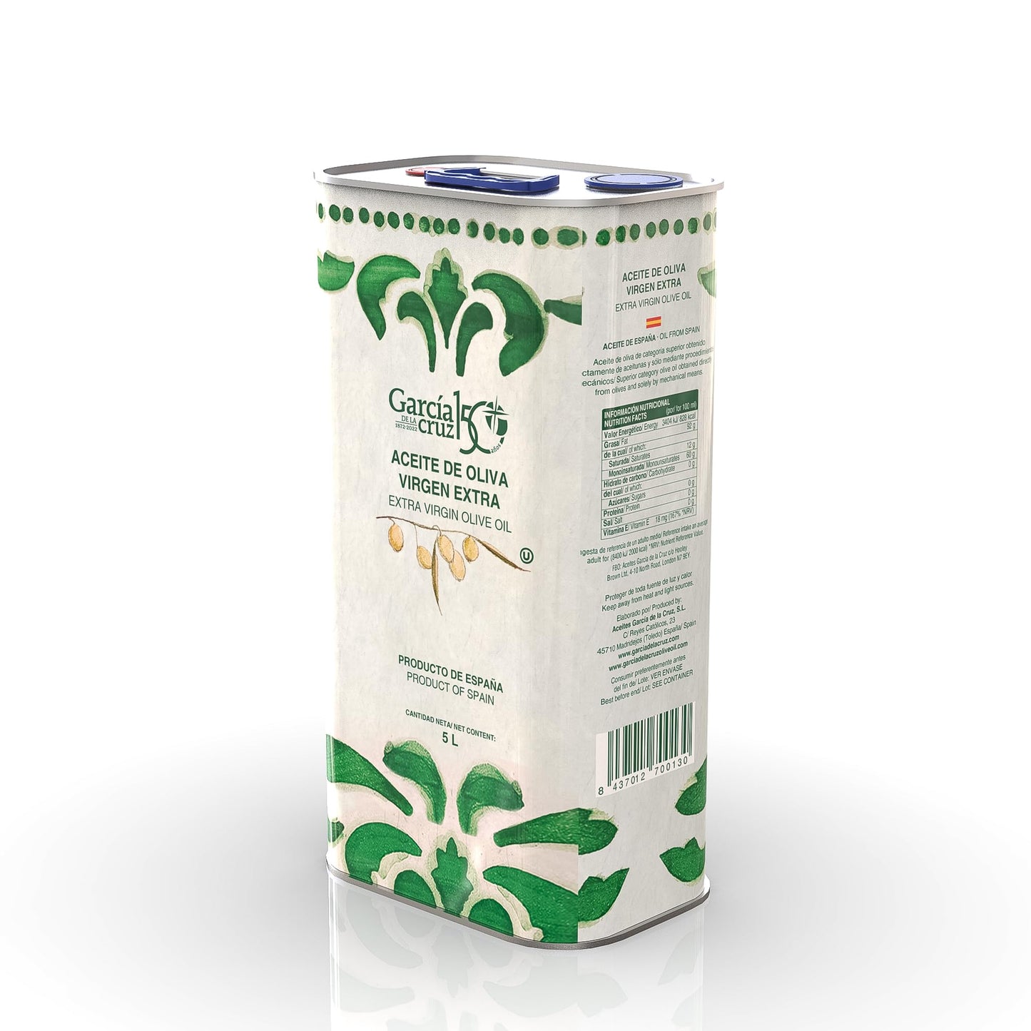 GARC?A DE LA CRUZ - Extra Virgin Olive Oil, Olive Oil for Cooking, Olive Variety, Smooth Body, Origin Spain, Montes de Toledo, Canned - 5L