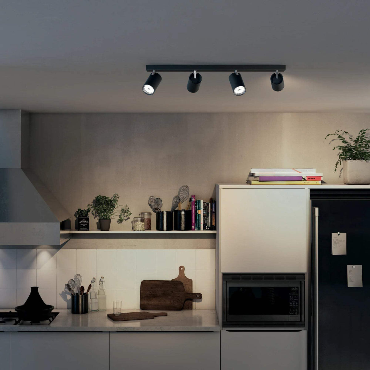 Philips MyLiving 5059430pn GU10 Black Point of Illumination Point of Light (Black, Metal, GU10, 4 Bulb (S), 10 W, 9.2 mm