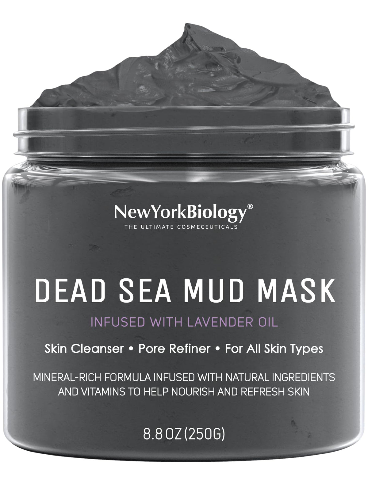 New York Biology Dead Sea Mud Mask for Face and Body | with Lavender | Spa Quality Pore Refiner for Oily Skin | Natural Skincare for Women & Men |