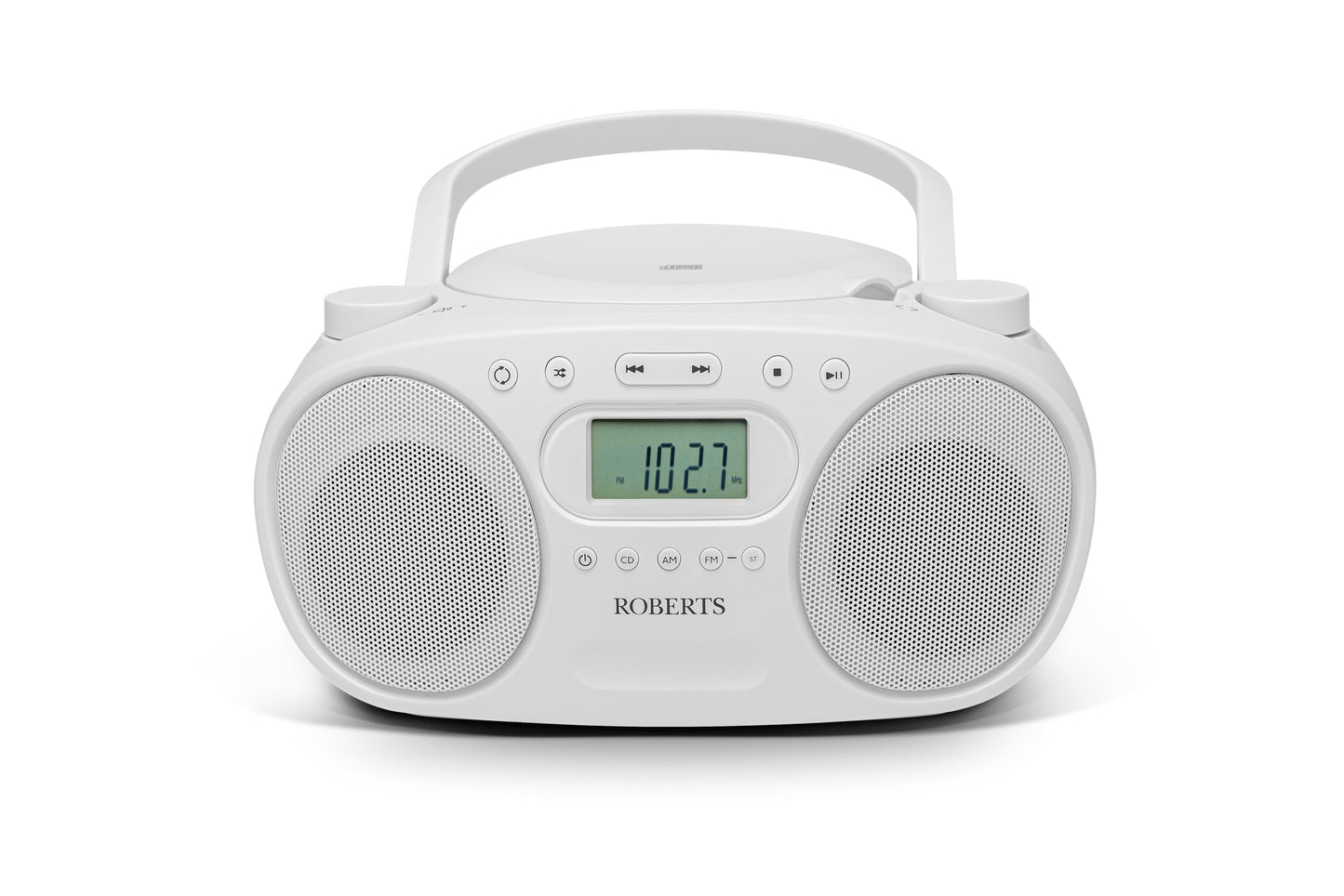 Roberts ZOOMBOXFM AM/FM CD Boombox with Bluetooth, White