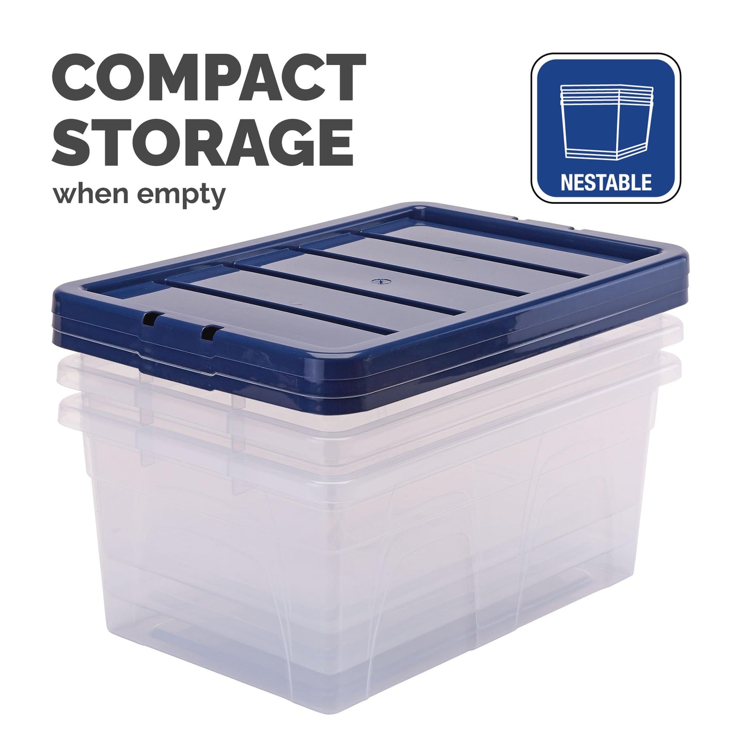 Bankers Box 38L Plastic Storage Box 3-Pack, BPA-Free & 100% Recycled Lids, Nesting & Stackable, Dust Cover Lid, 25x38x56cm