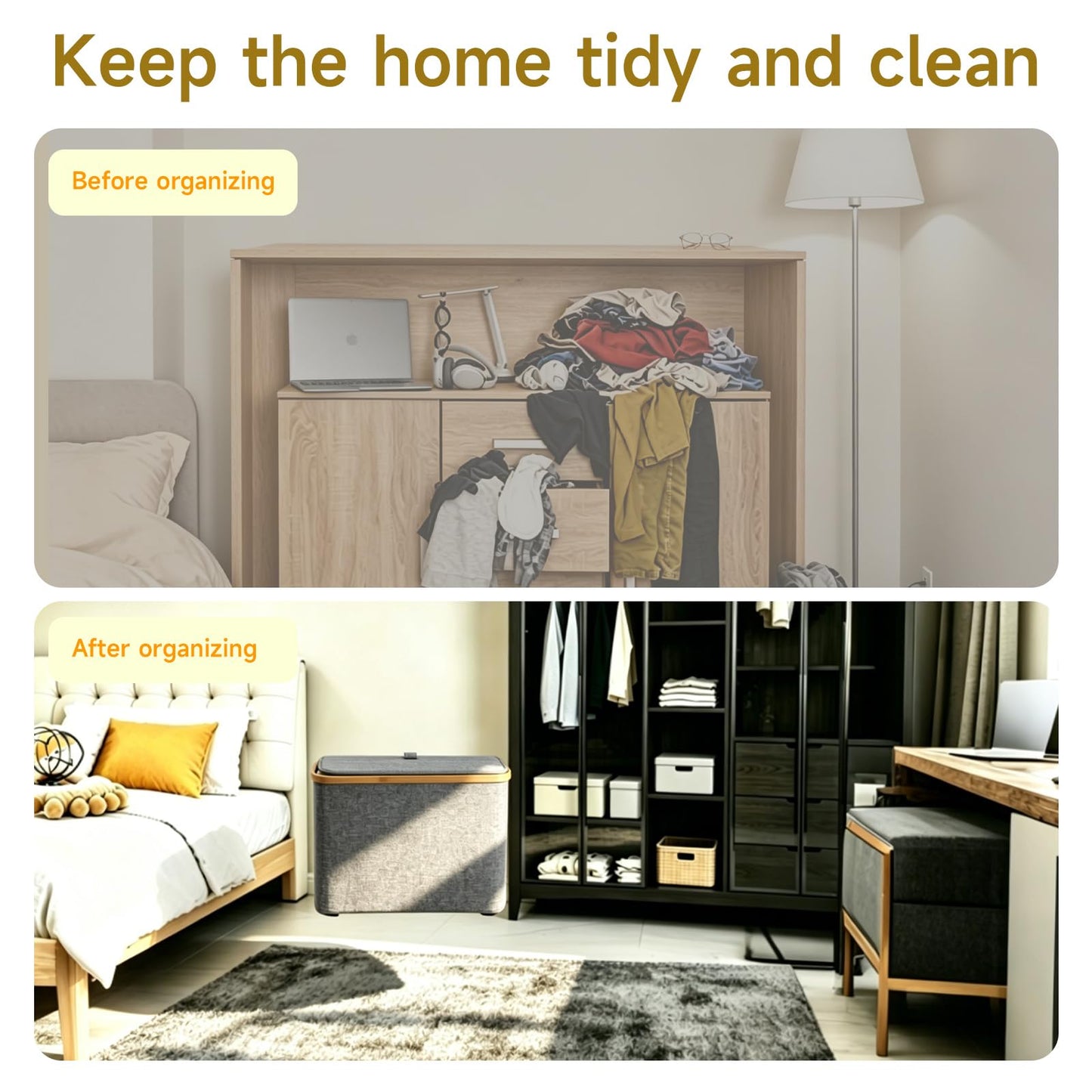Toilet Roll Storage Box with Lid, Toilet Roll Basket, Storage Basket