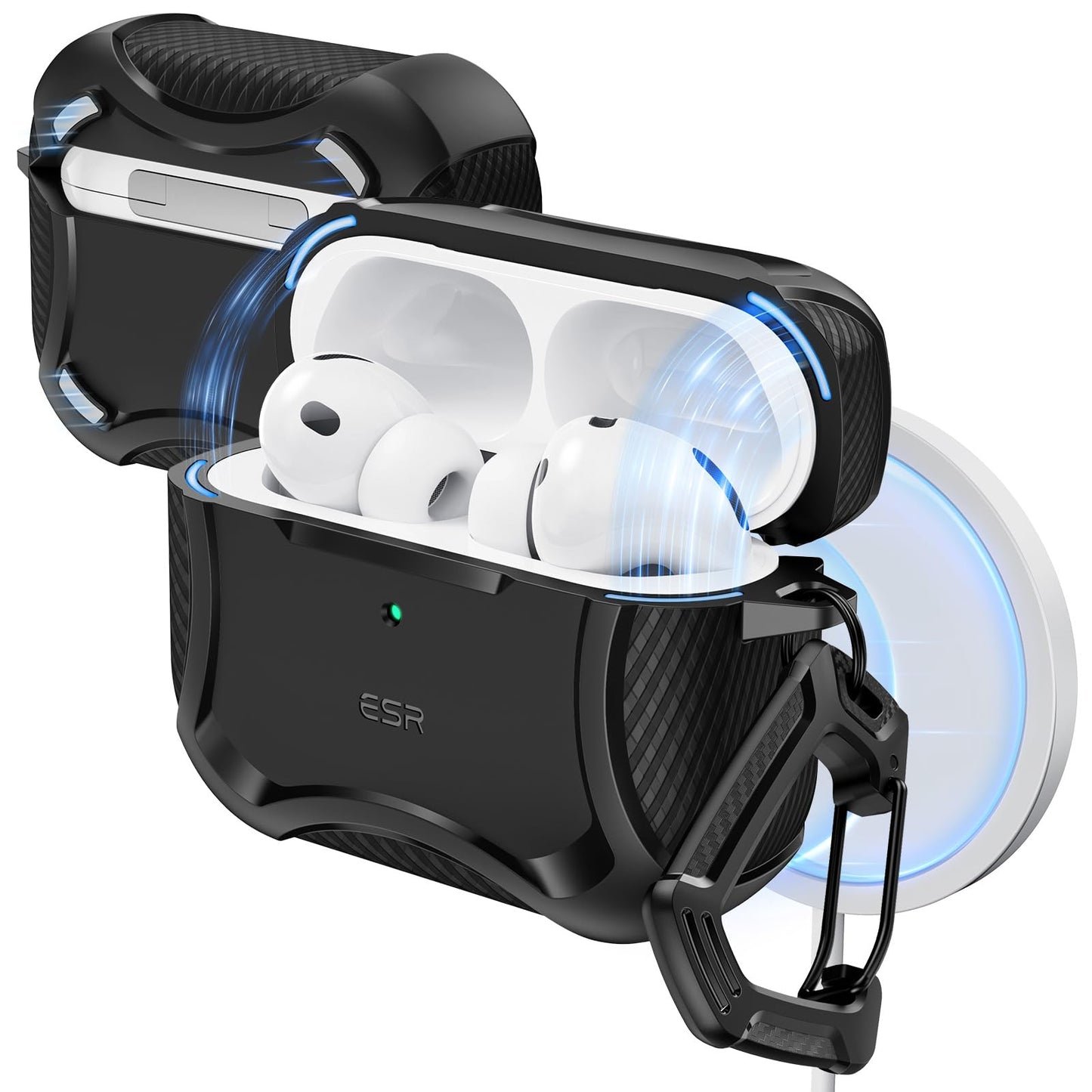 ESR for AirPods Pro 3 Case (2025), Compatible with Airpods Pro 3 (USB-C Cable), Magnetic Lid, MagSafe Ready, Powerful Drop Protection, Cyber Series,