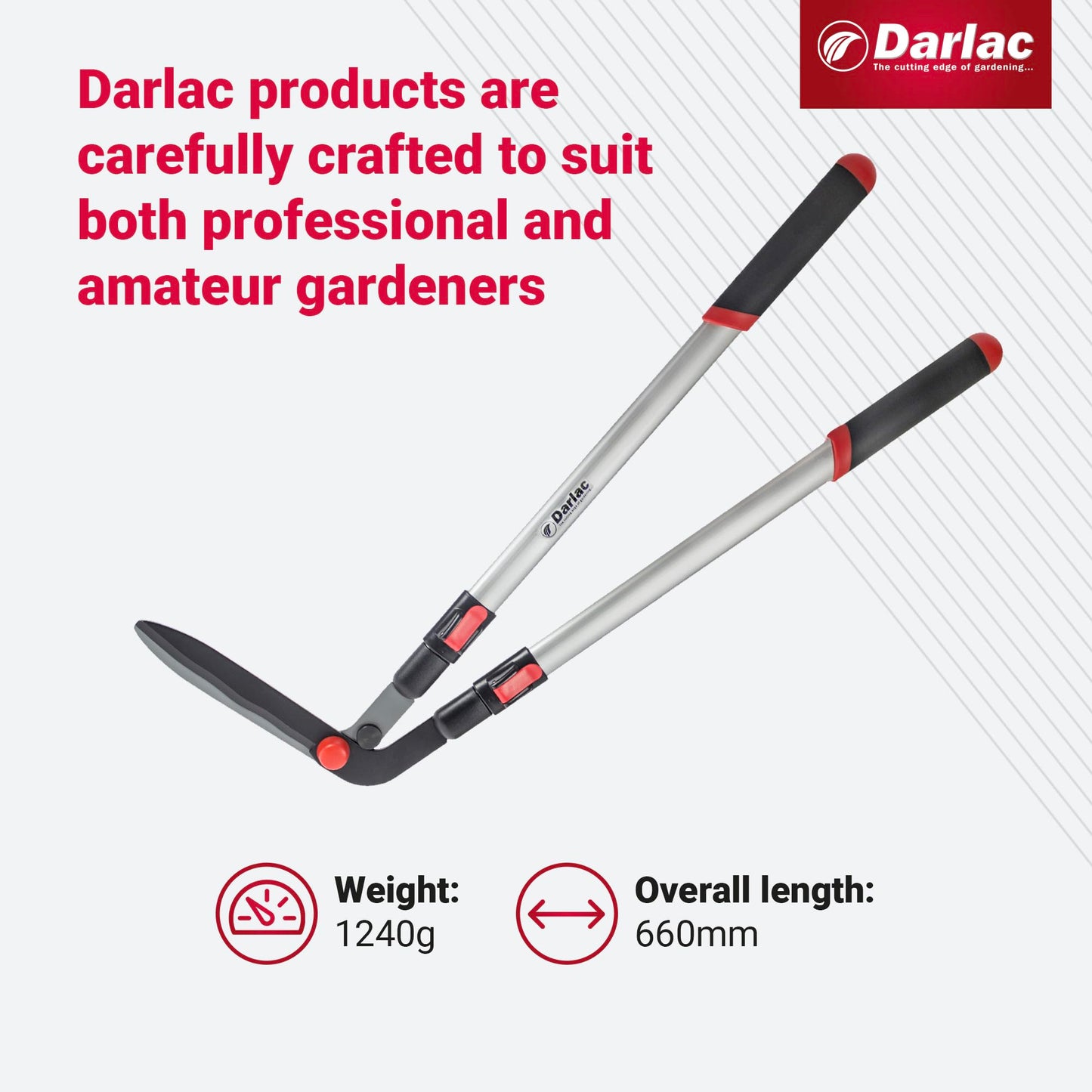 Darlac Telescopic Edging Shear ? Garden Lawn Edging Shears with Extendable Handles & Razor-Sharp Blade ? Adjustable to Any Gardener's Height ?