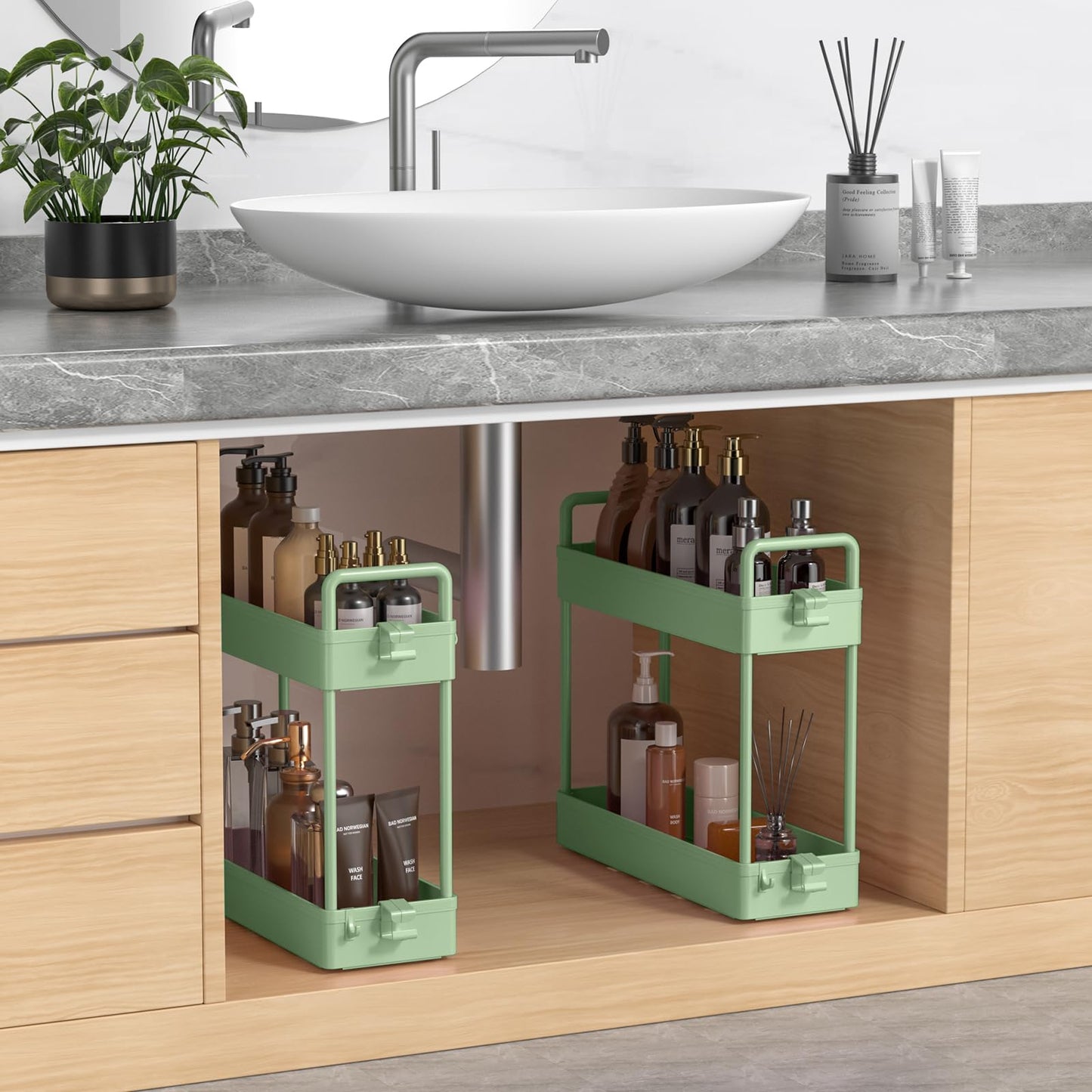 SOLEJAZZ Storage Trolley Cart Slim Rolling Cart Mobile Storage Shelving