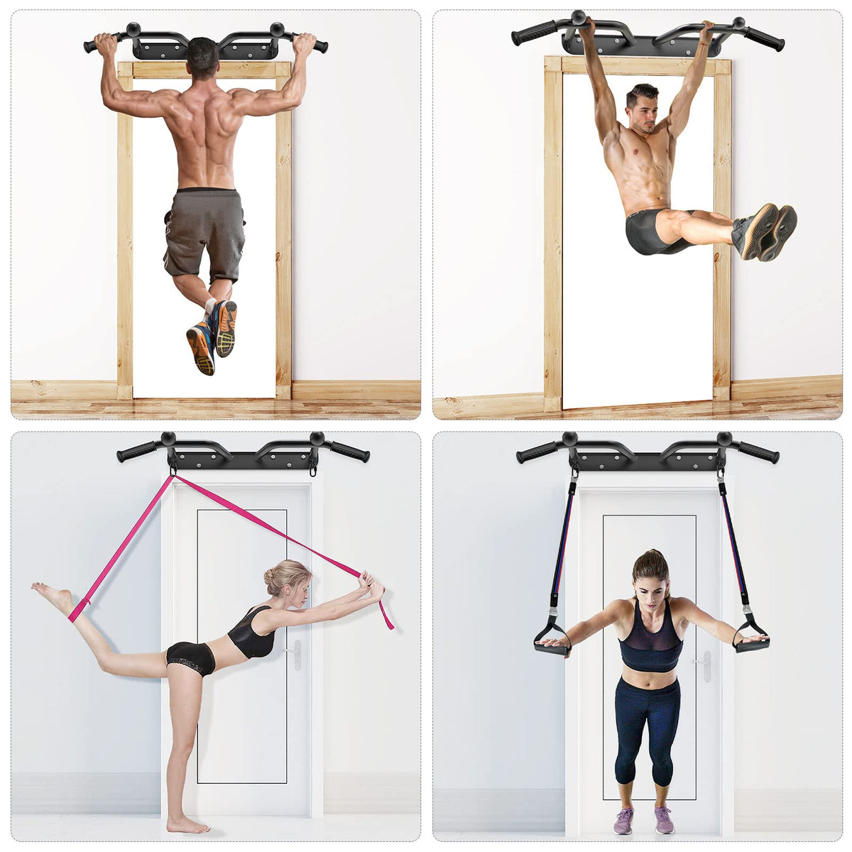 Kipika Pull Up Bar Doorway, Pull Up Bar Wall Mounted, Multifunctional Chin Up Bar, Portable Fitness Door frame Pull Up Bars For Home, Pull-Up Bars for