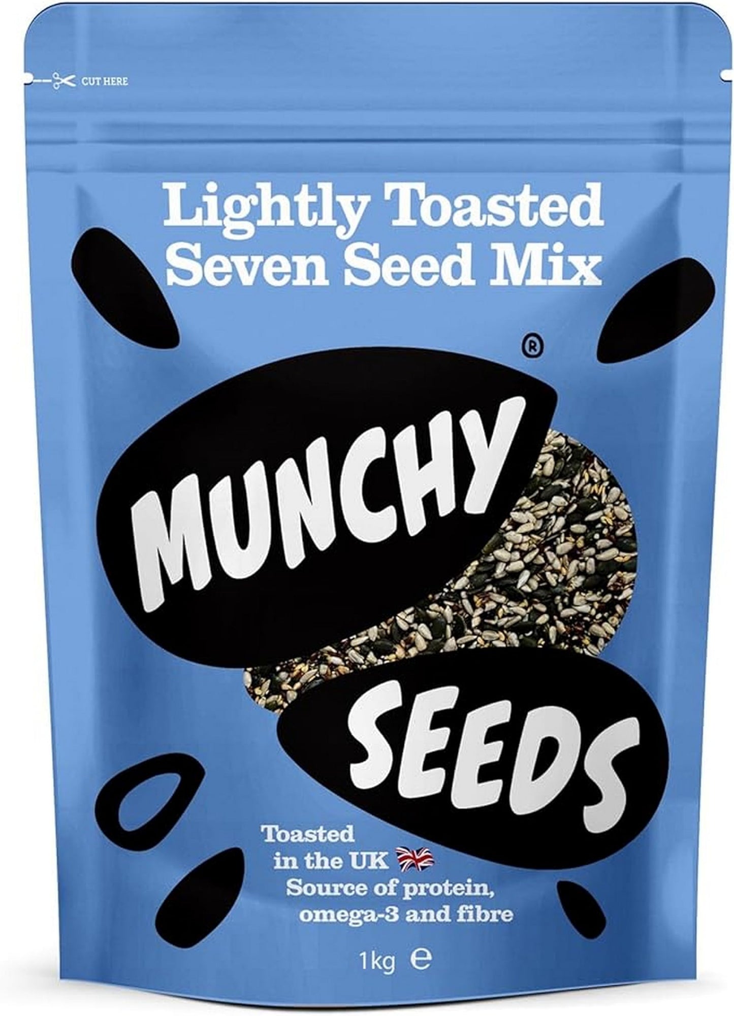 Munchy Seeds Lightly Toasted 7 Seed Mix, Pumpkin Seeds, Sunflower Seeds, Hemp, Chia, Rapeseed, Flaxseeds, Seeds for Baking, Breakfast Cereals &