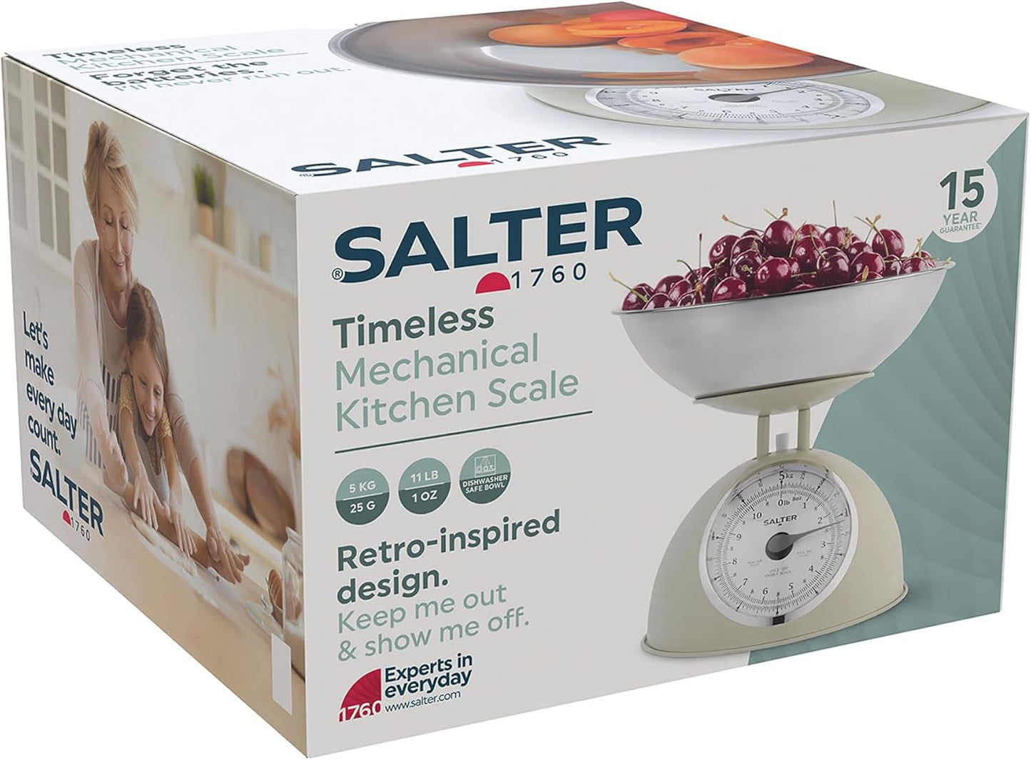 Salter Timeless Mechanical Kitchen Scale 2L, Used- very good, open, scruffy box