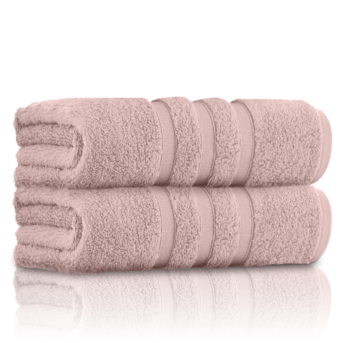 GC GAVENO CAVAILIA 100% Ringspun Cotton, Luxury 550 GSM Zero Twist Sheets, Egyptian, Blush Pink, 70x120 Bath Towel