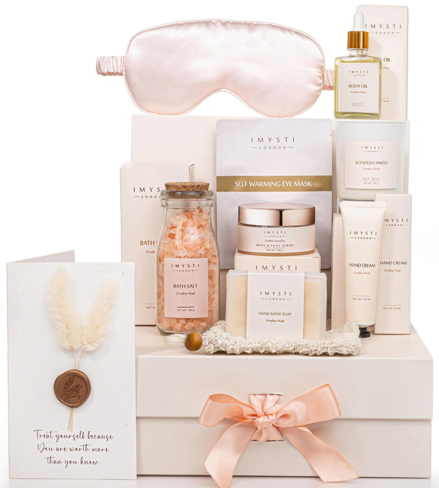 IMYSTI Birthday Pamper Gifts for Women - Luxury Hamper Spa Bath Set Gifts for Her - Ladies Box Gift Ideas for Christmas, Anniversary, Valentines,