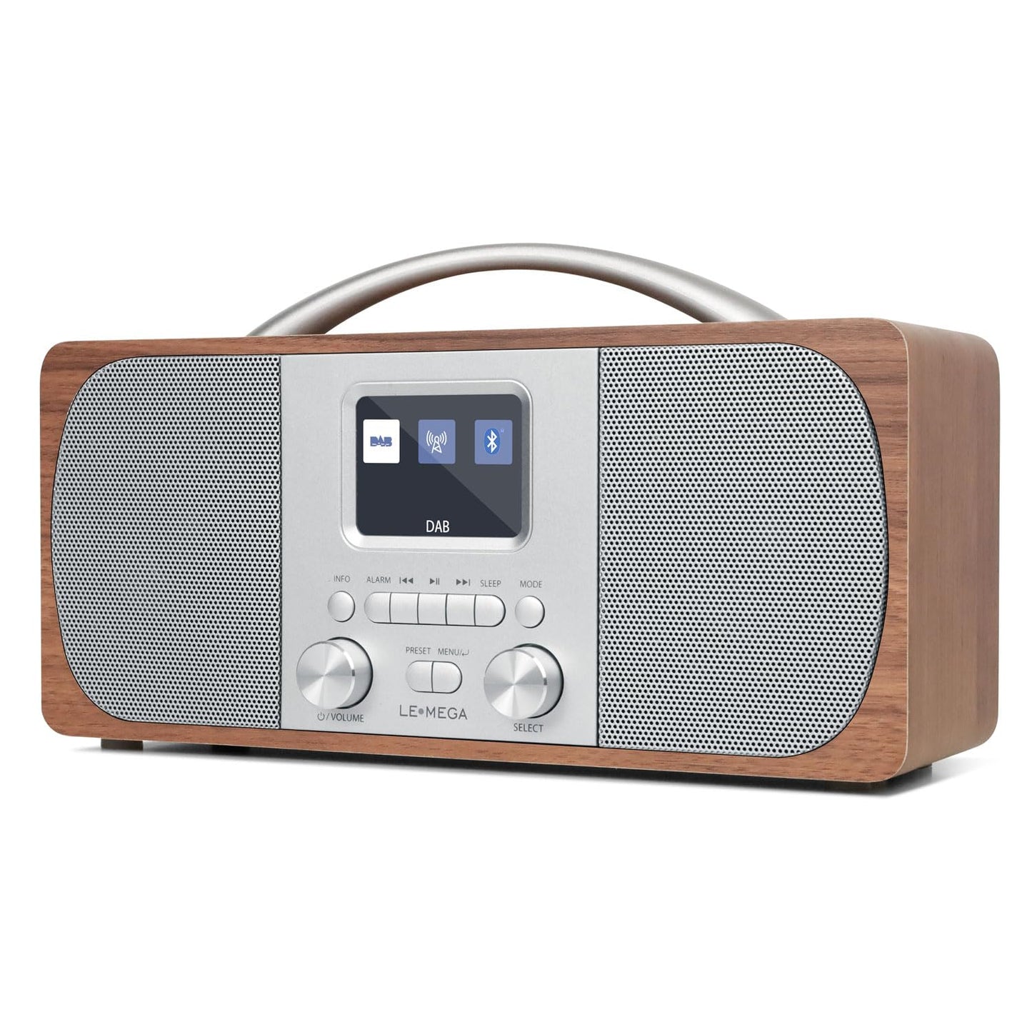 DAB Radio Mains Powered | Digital Radios Mains and Battery | DAB+ Radio Alarm Clock | FM Radio,Bluetooth,Dual Alarm | Powerful Stereo | Acoustic Wood