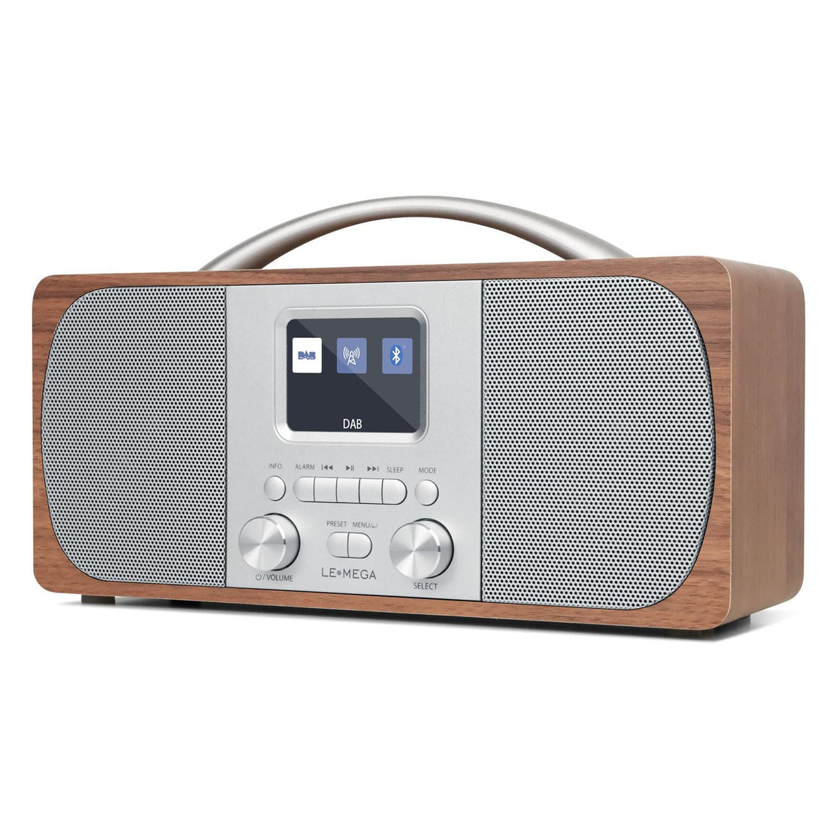 DAB Radio Mains Powered | Digital Radios Mains and Battery | DAB+ Radio Alarm Clock | FM Radio,Bluetooth,Dual Alarm | Powerful Stereo | Acoustic Wood