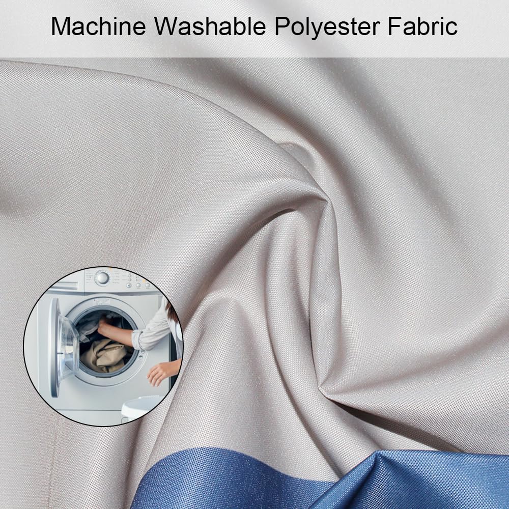 Lkw Ogechi Shower Curtain Waterproof Blue 200x200cm, Polyester Weighted Shower Curtains for Bathroom