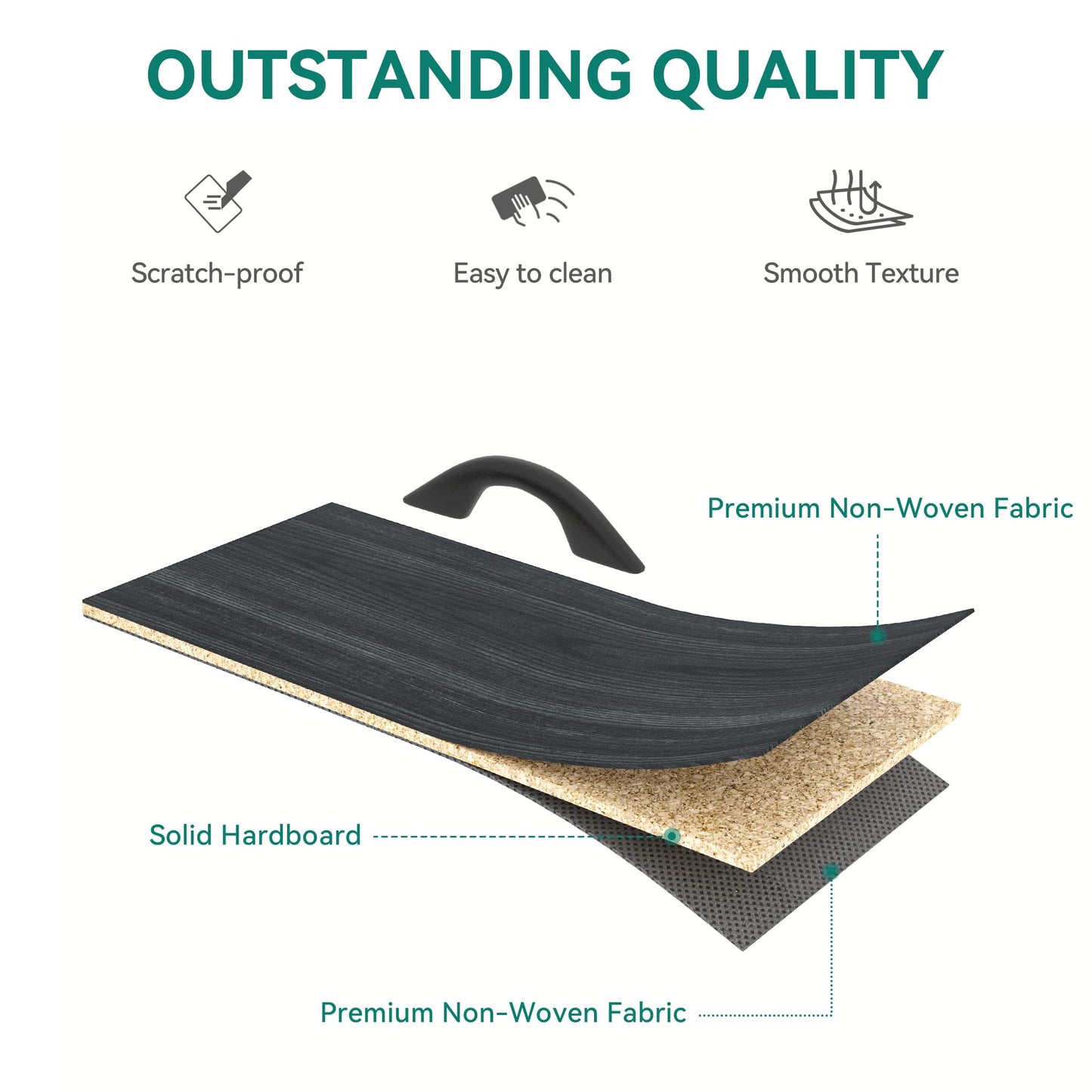 YITAHOME Chest of Drawer Bedroom with 7 Drawers Storage Unit Steel Frame Wood Top Fabric Dresser for Bedroom Living room,Closet,Black wood grain