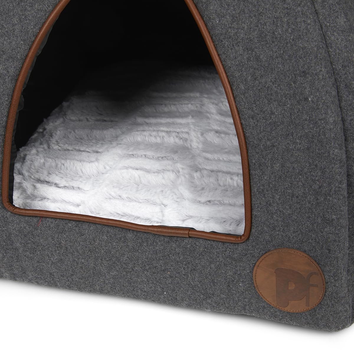 Petface Graphite Grey Felt Igloo Cat Bed