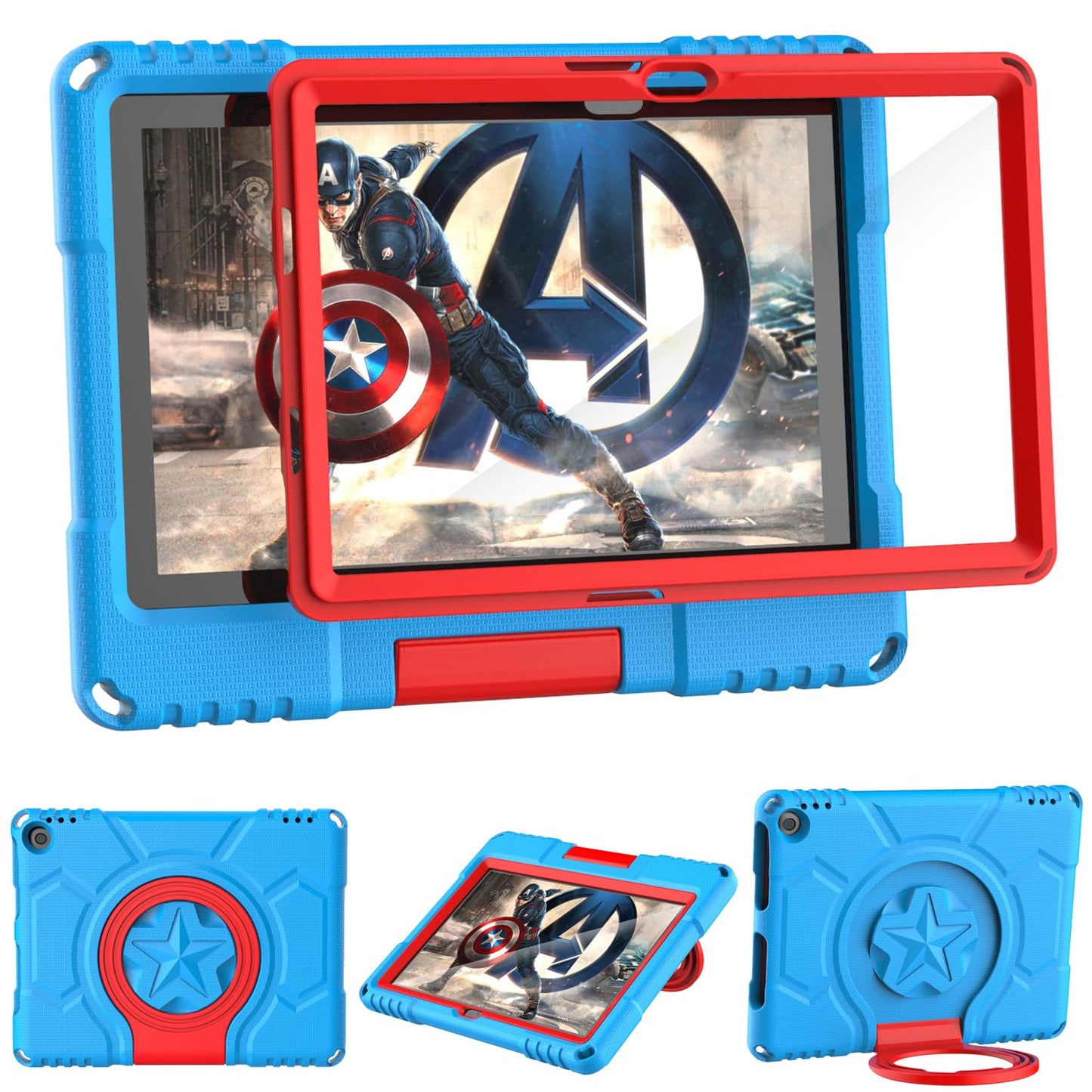Fire HD 10 Tablet Case for Kids (13/11th Gen, 2023/2021) -Mansiruyi Lightweight Shockproof Case with Screen Protector Handle Stand for Fire HD 10 Kids