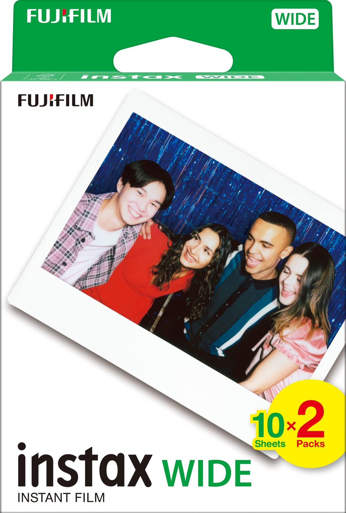 INSTAX WIDE ISO 800 instant film with white border, 2 X 10 shot pack