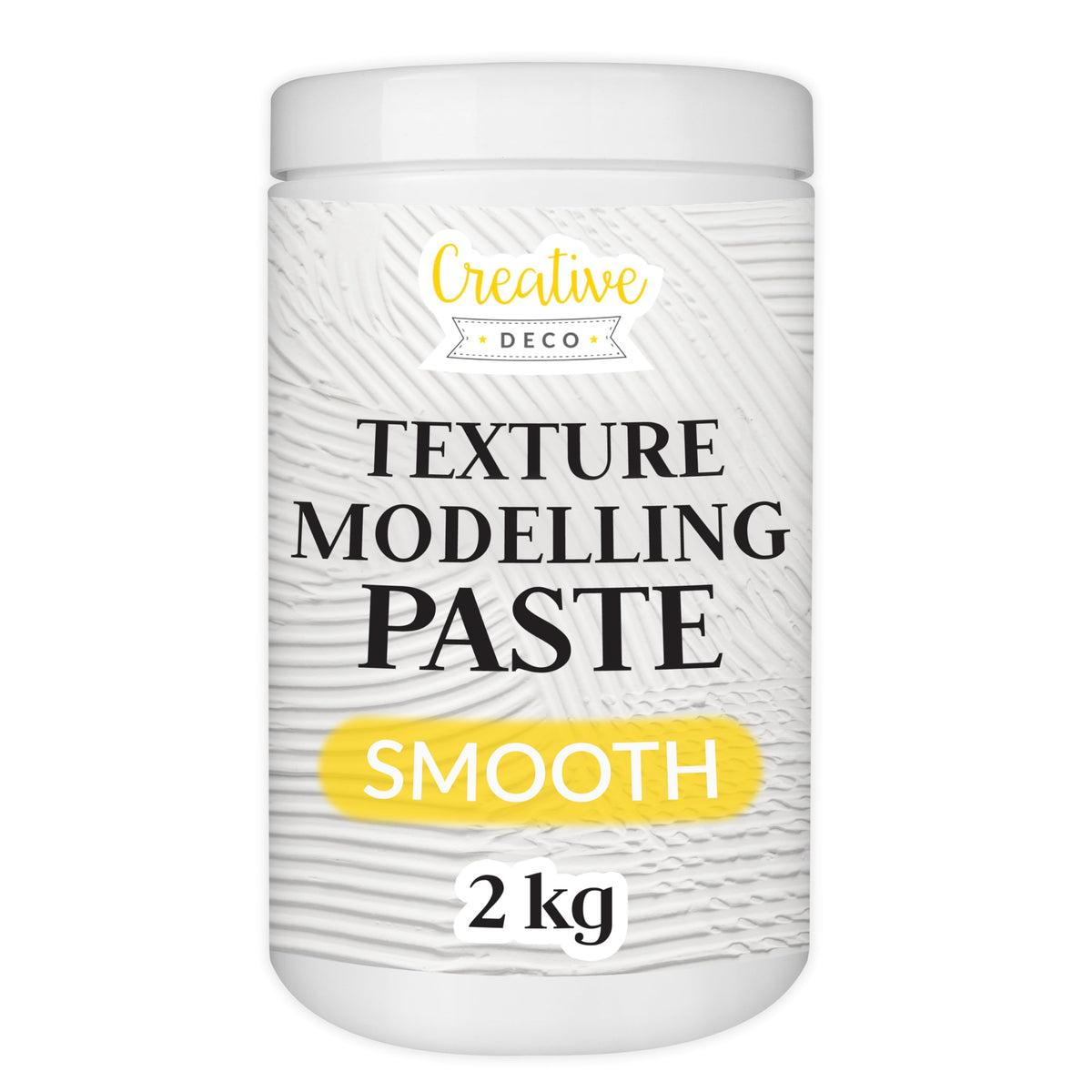 Creative Deco Texture Paste Smooth 2 kg | White Filler for Acrylic Painting | Modelling Paste for Art Projects, Acrylic Paint, DIY, 3D Effects,