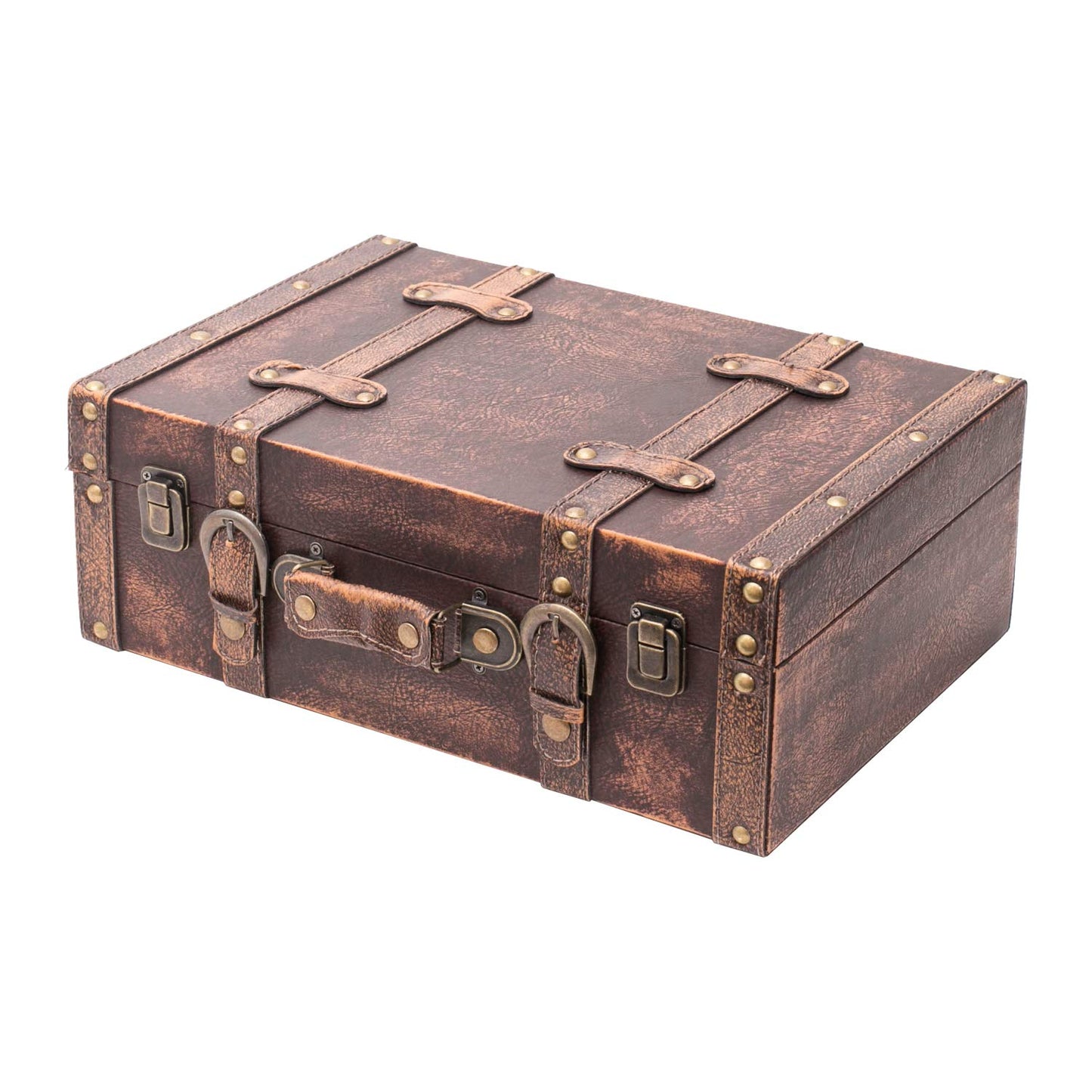 HMF VKO103 Vintage Wooden Suitcase | 38 x 26 x 13 cm | Large | Classic