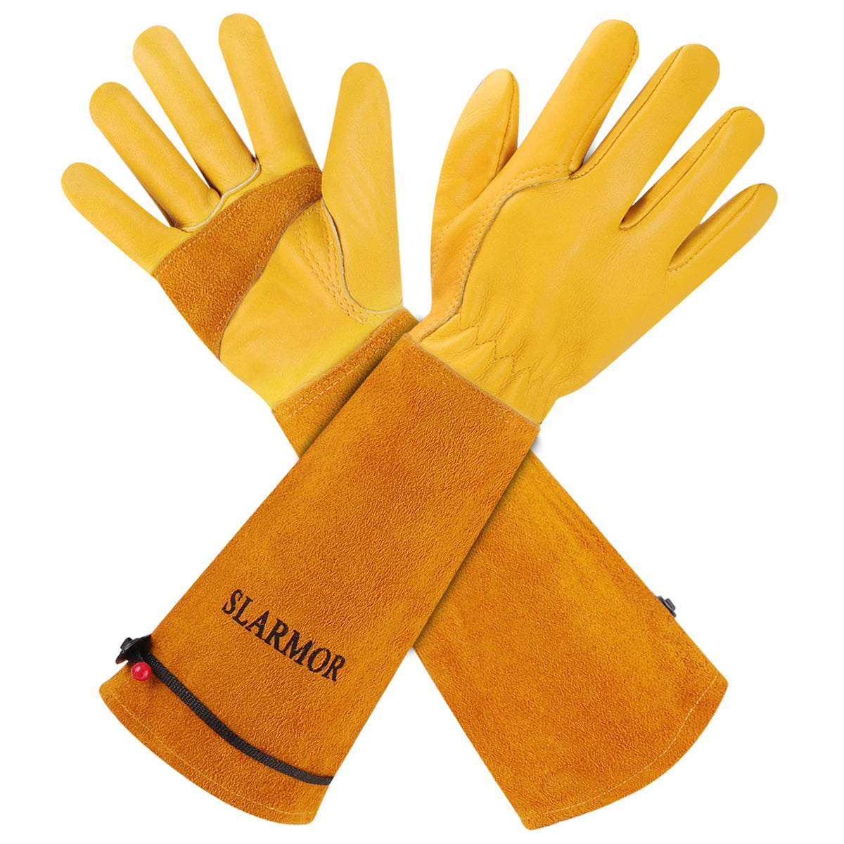 SLARMOR leather Gardening Gloves for Women/Men - Thorn Proof Cowhide Leather Rose/Blackberry Pruning Heavy Duty Garden Gloves Thick Palm Gauntlet