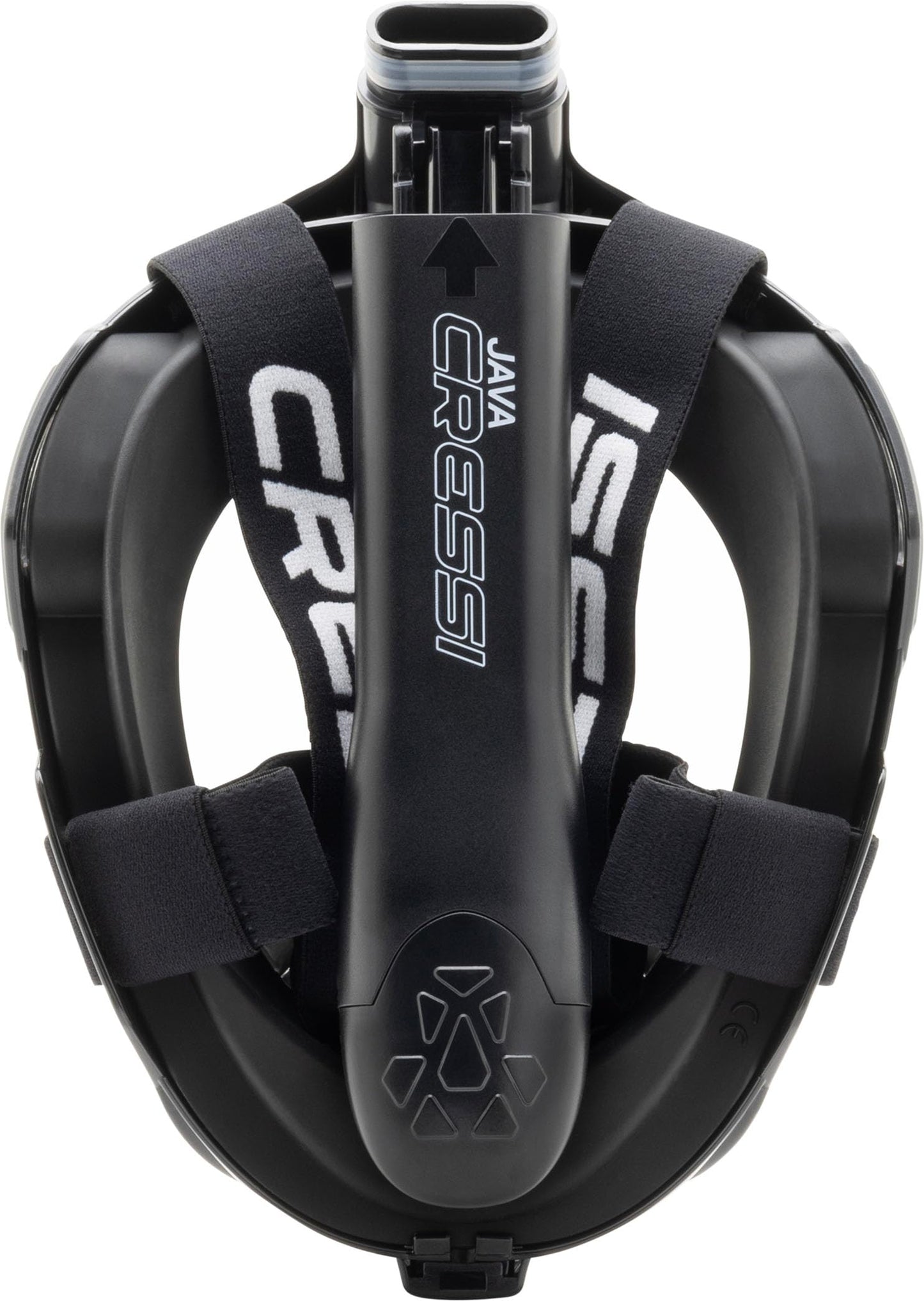 CRESSI Java Full Face Mask Black/Black L/Xl-Unisex Full Face Snorkel Mask, Ultra Clear Anti Fog Lens, 100% Silicone, Snorkel Dry with Safety Valves,