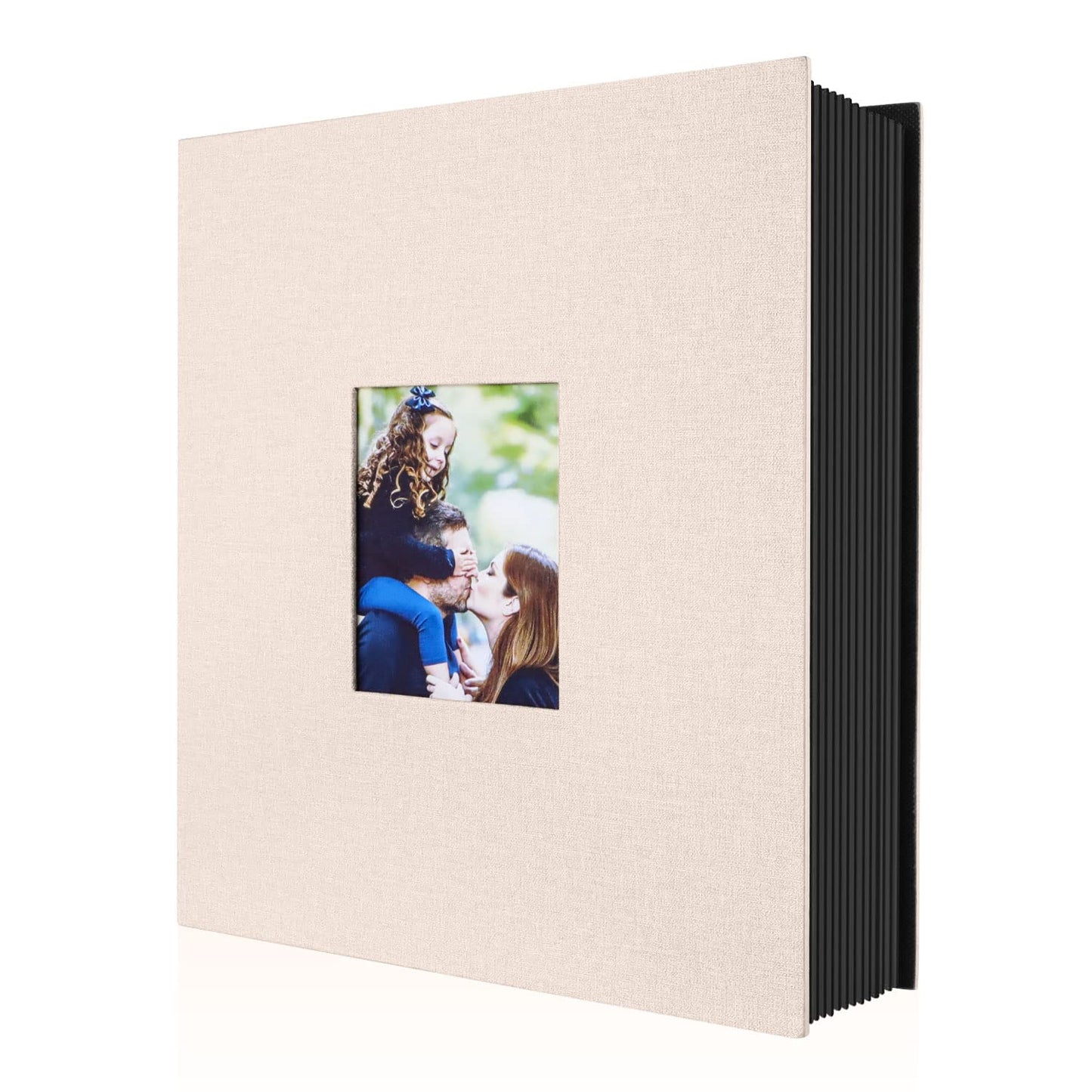 Benjia Photo Album 6x4 Slip in, Linen 400 Pockets Photo Albums Holds Portrait Only 10x15cm Picture Beige