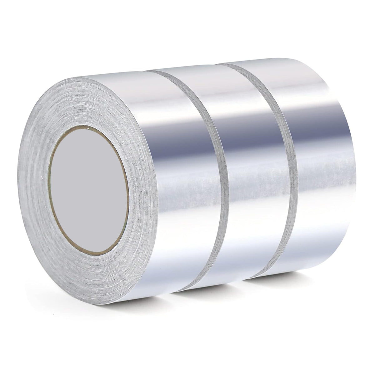 MIAXONIX Aluminium Foil Tape - 3 Rolls (50mm x 50m) Adhesive Waterproof Insulation Tape for Duct work, Pipe Repairing, HVAC Ventilation - UV and Heat
