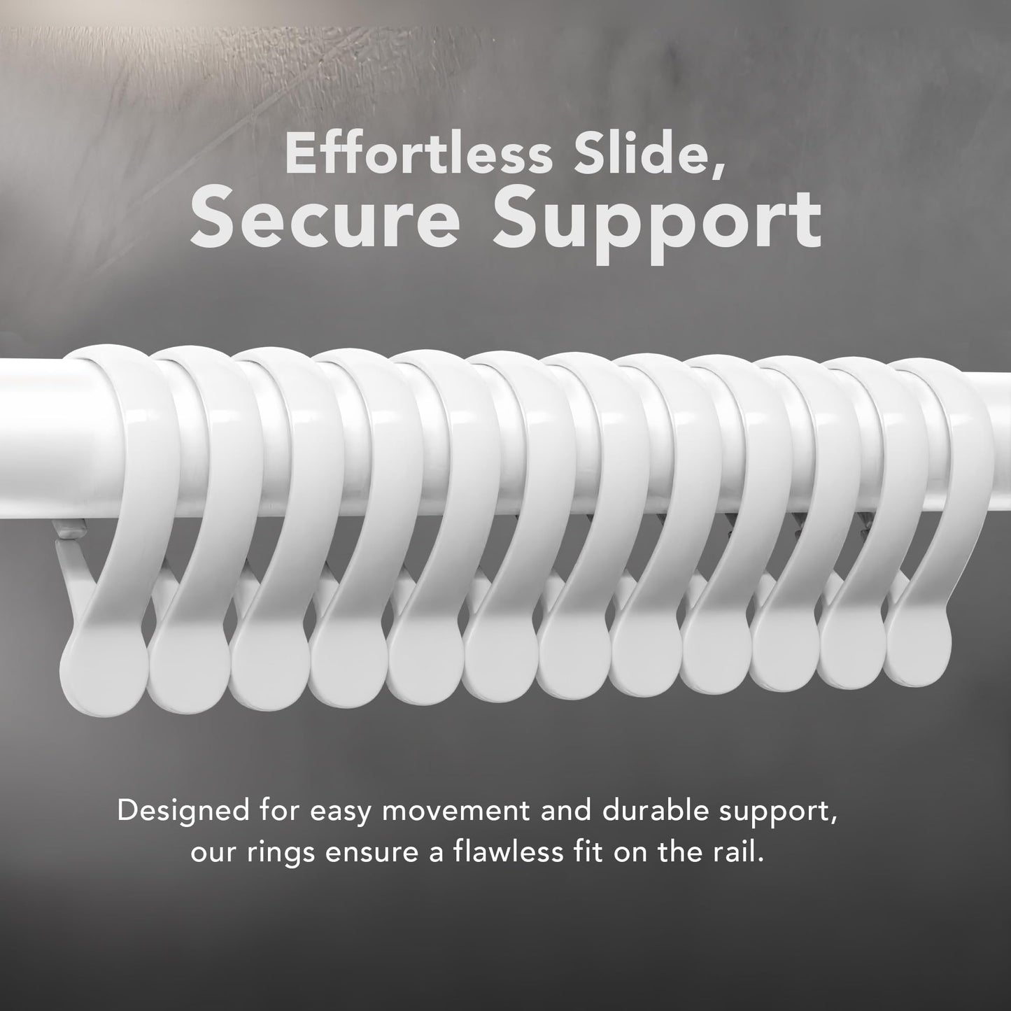 U-Shaped Shower Curtain Rod, 70 x 165 x 70 cm, Wall Mounted, Corner Shower Rod, No Ceiling Bracket, Powder-coated Steel, White