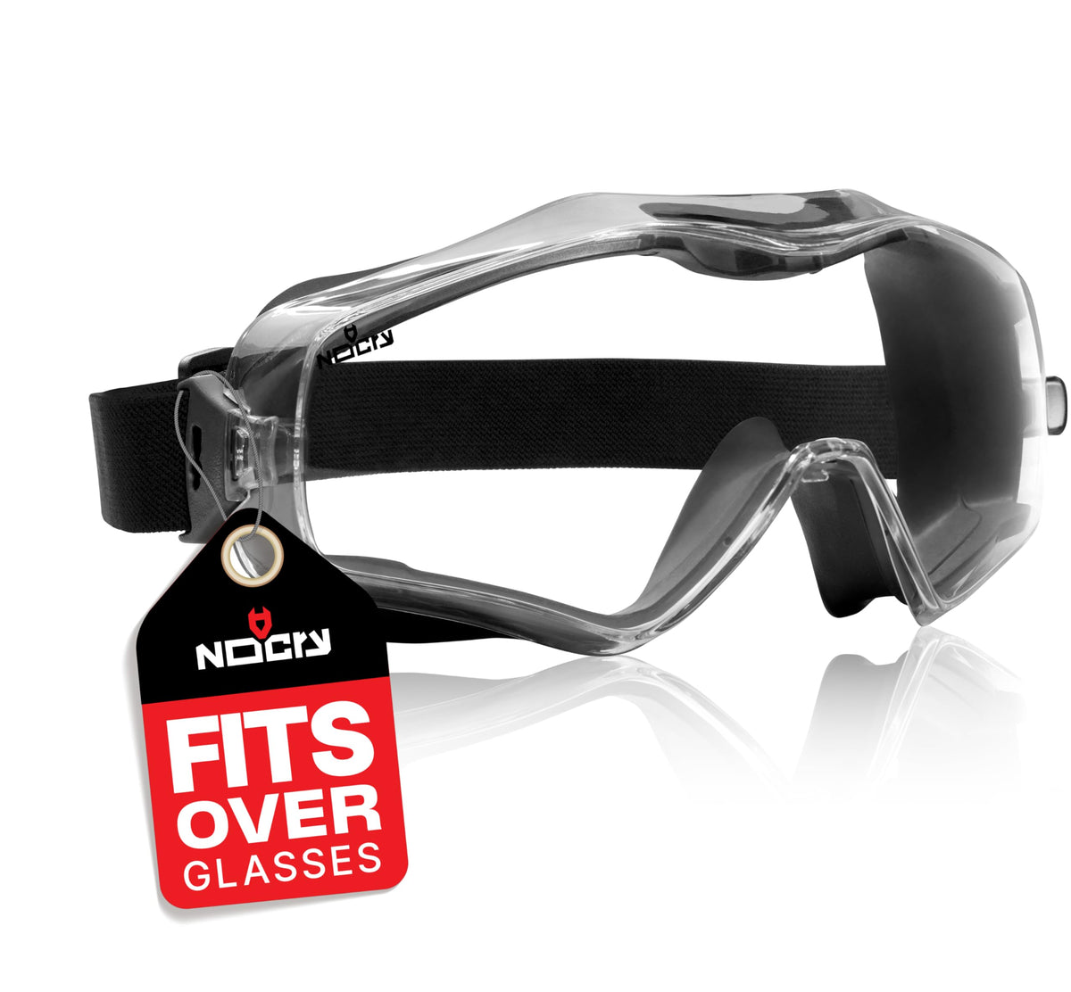 NoCry Safety Goggles Over Glasses. Anti Fog and Scratch Resistant Clear Coating. Vented Panoramic Lenses. Airsoft Goggles that Fit Over Safety