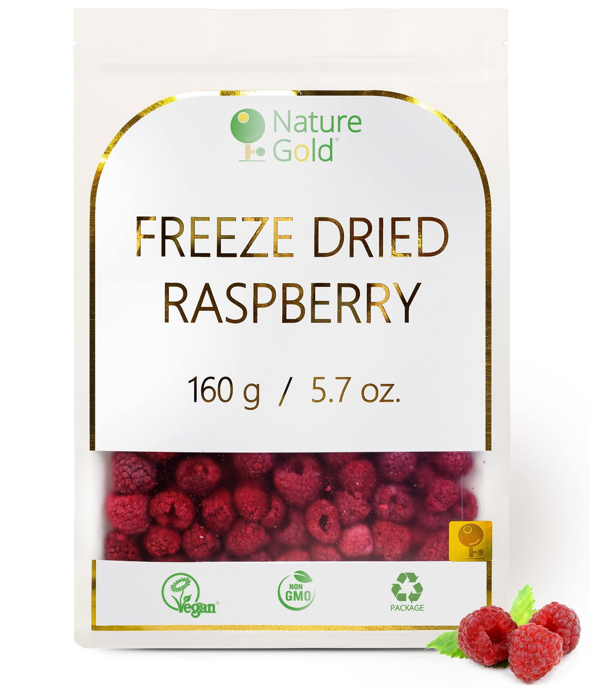 Raspberry Freeze Dried Whole | 160g - 5.7oz | 100% Natural & Vegan | No-GMO | Without Sugar and Any Additions ~*~ ?