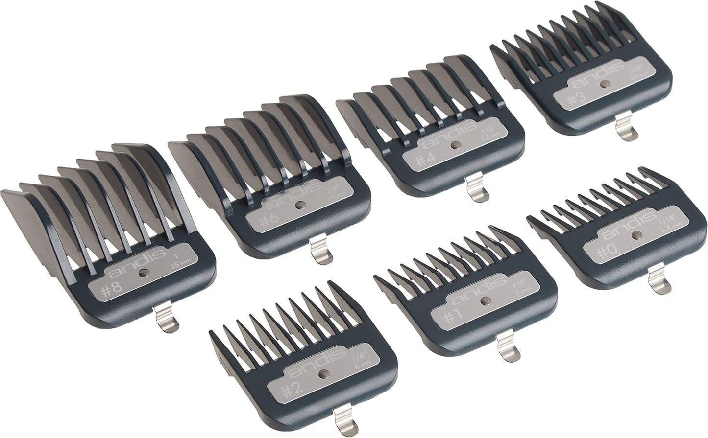 Andis Master Series Premium Hair Clipper Attachment Comb Set, 7 Count, New but open, scruffy packaging