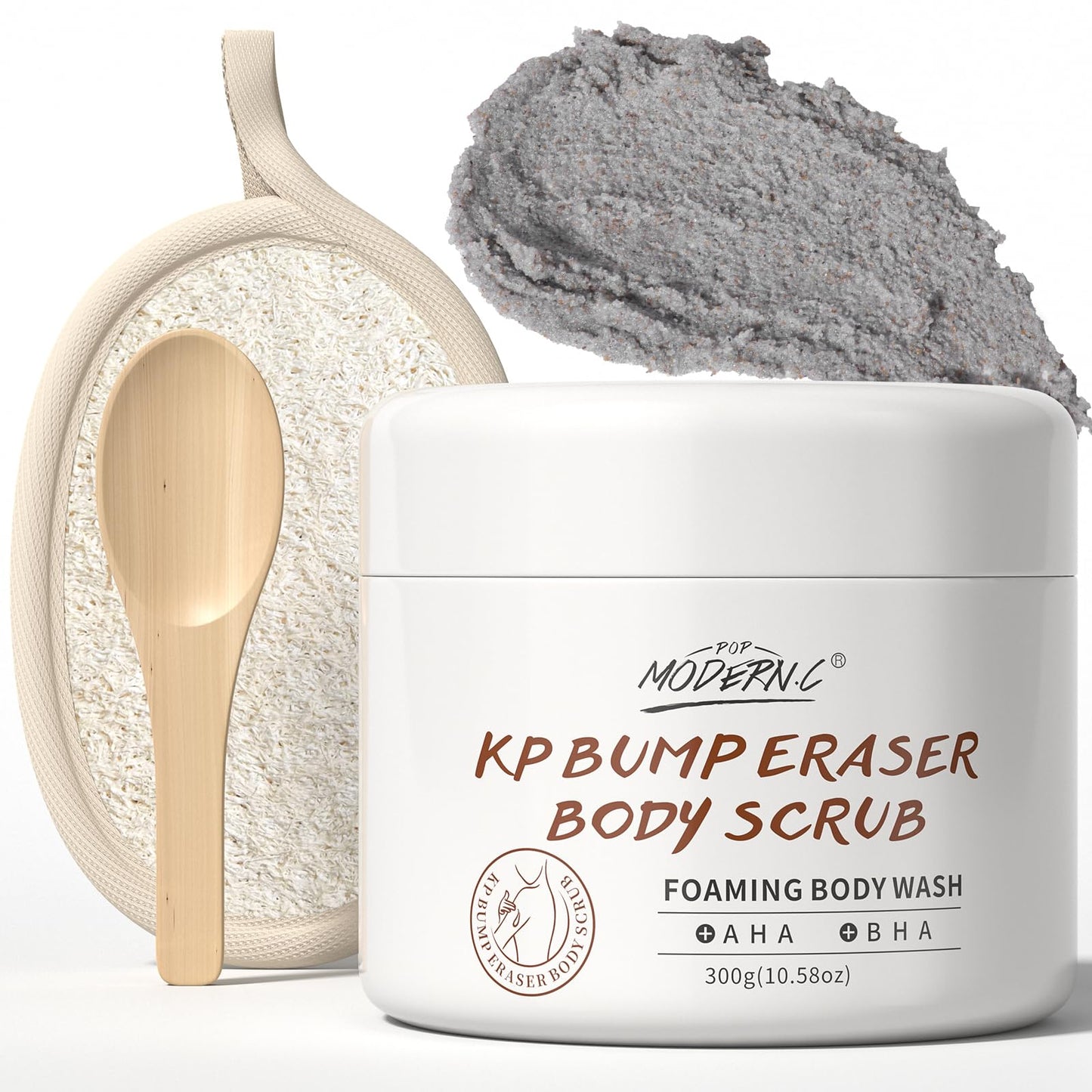 Kp Bump Eraser Body Scrub Exfoliator Exfoliating 300G Body Wash for Keratosis Pilaris Strawberry Legs for Women Men with Salicylic Acid AHA Kp Skin