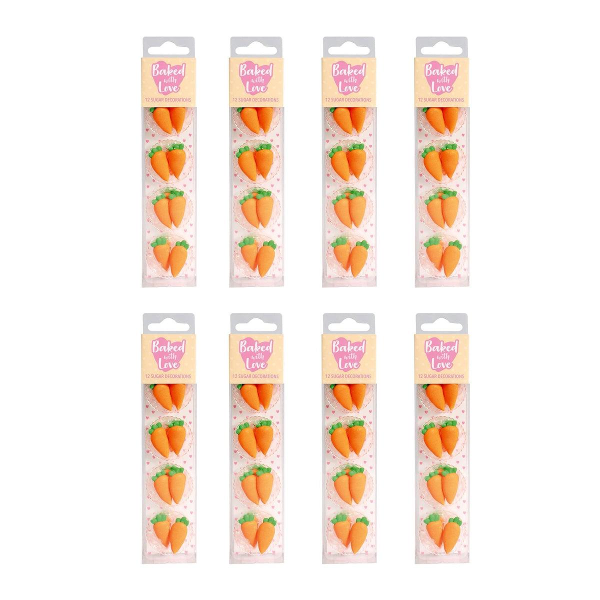Baked With Love Carrot Sugar Decorations, 6g, Pack of 8