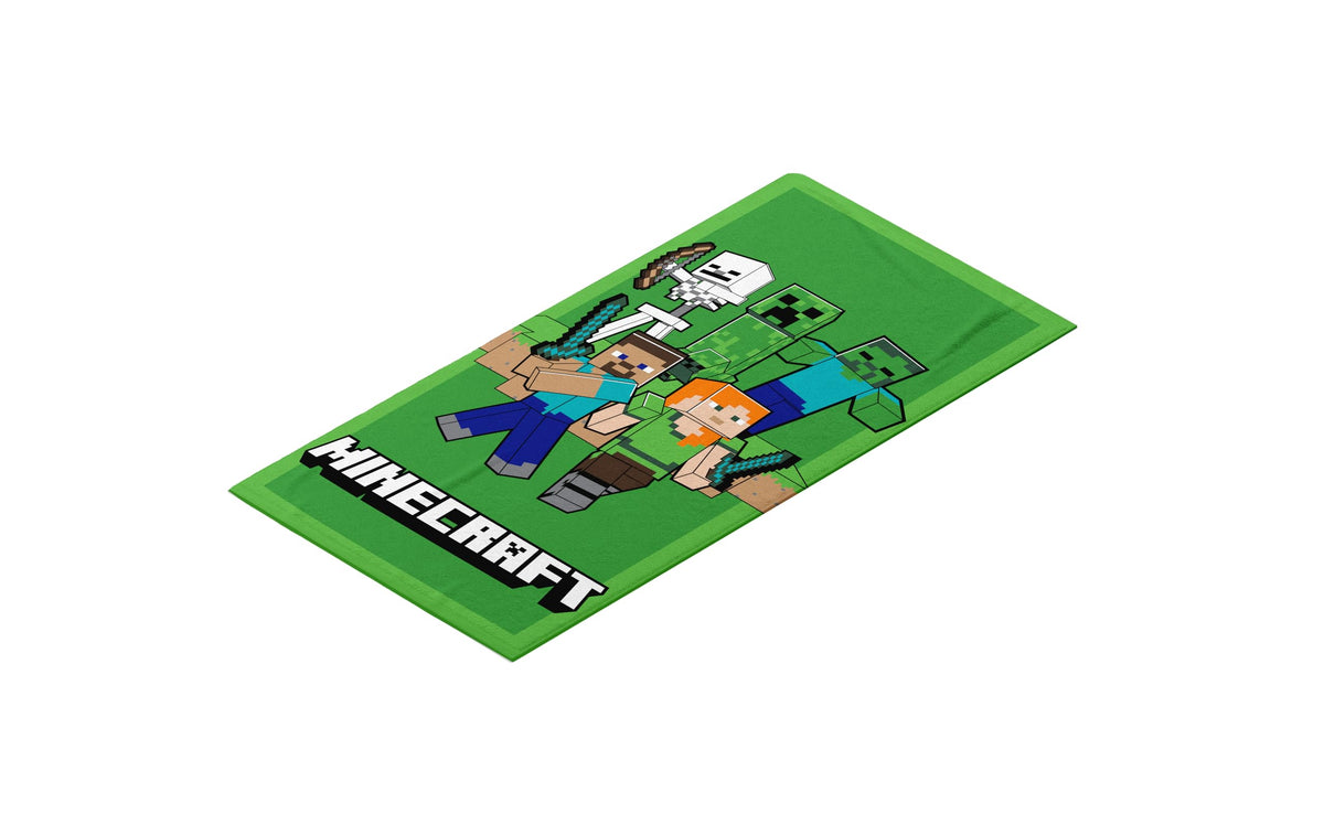 hermet, Minecraft Beach Towel, 70 x 140 cm, Beach or Pool Towel, 100% Soft Cotton, Practical and Lightweight
